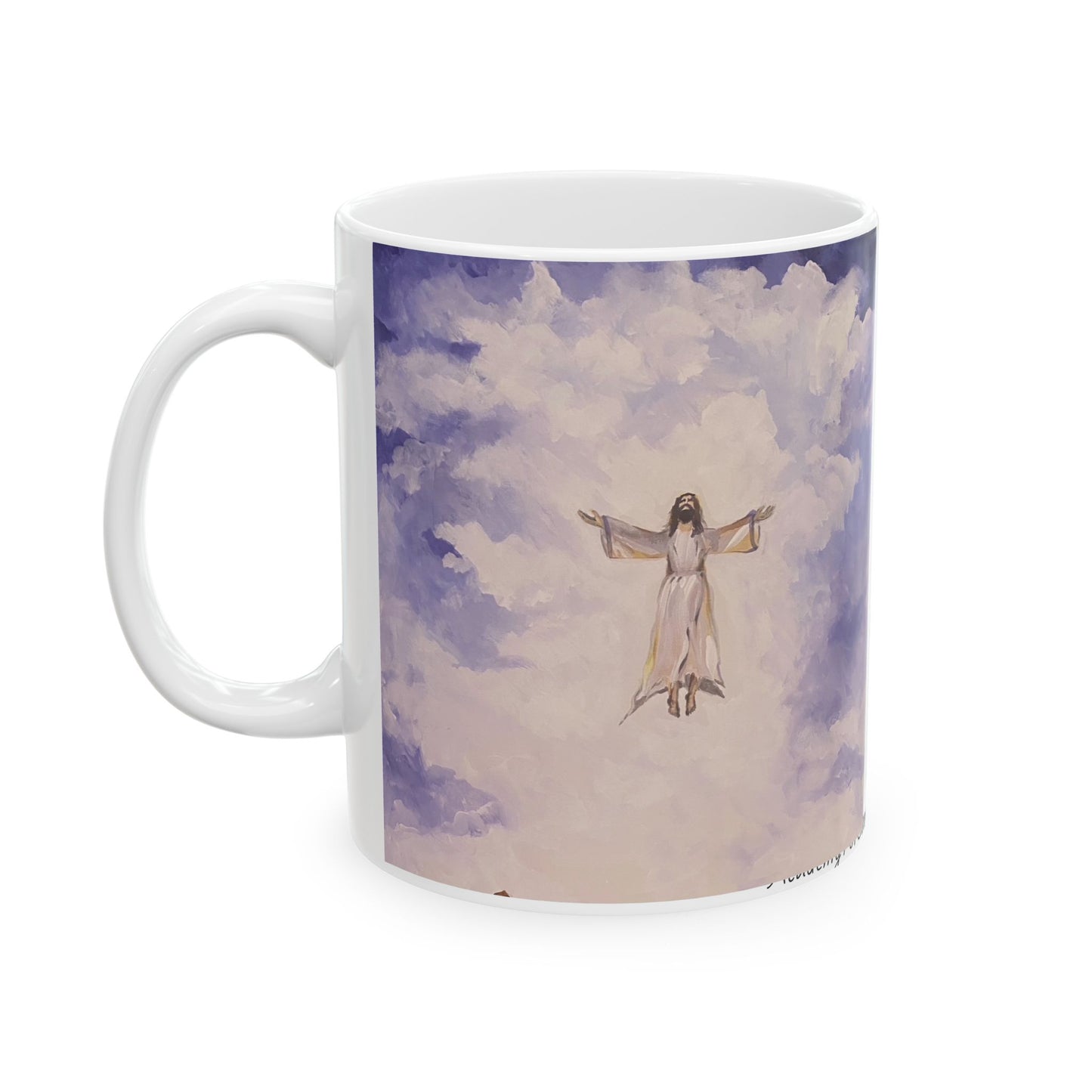 RISE , White Ceramic Mug, (11oz, 15oz)