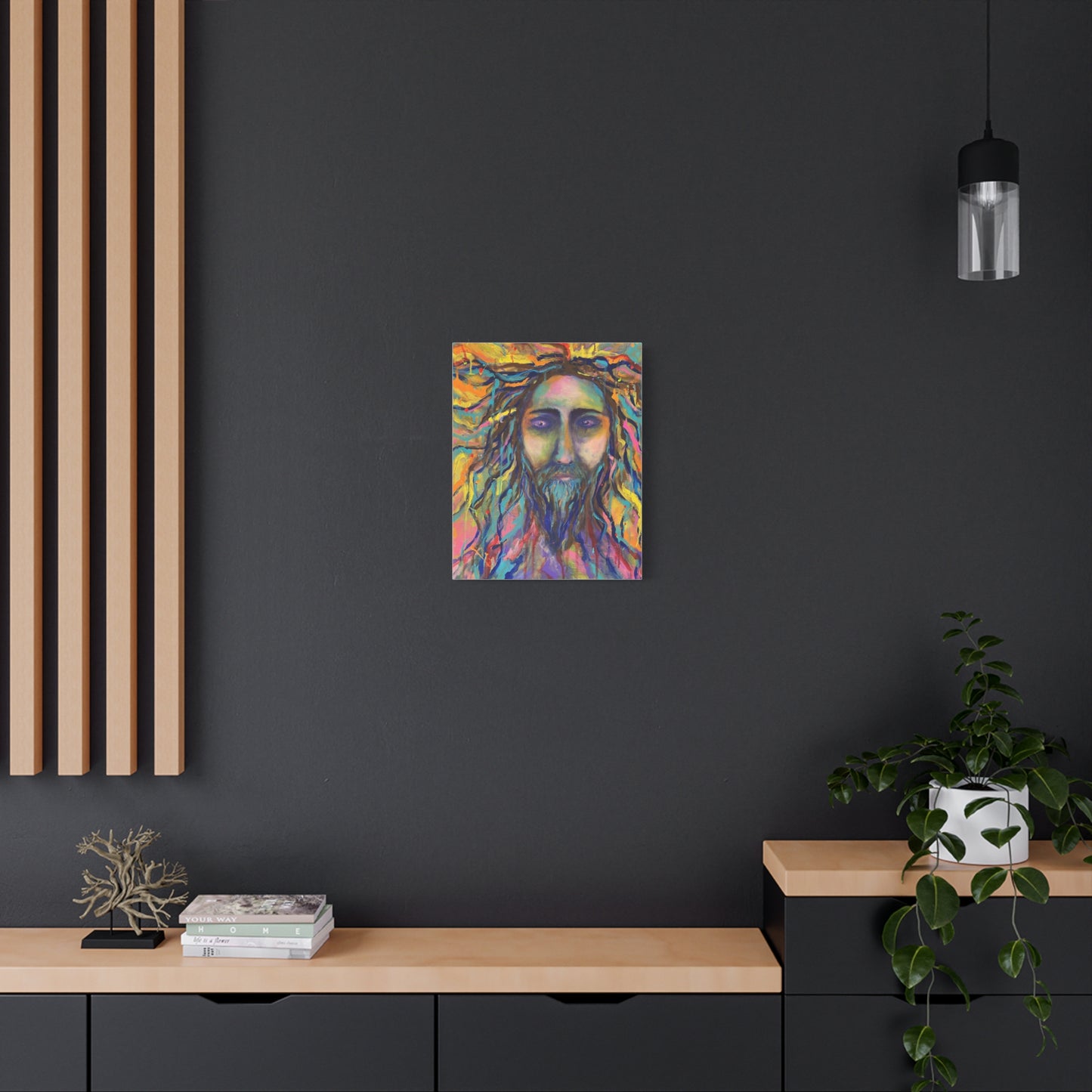Colorful Jesus Portrait Canvas Wall Art