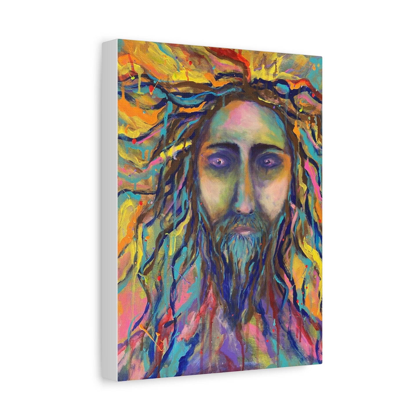 Colorful Jesus Portrait Canvas Wall Art