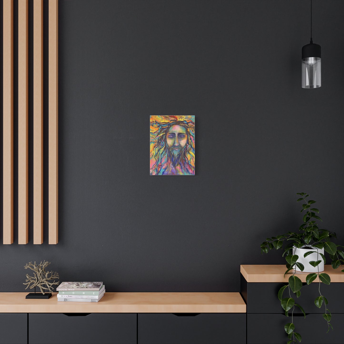 Colorful Jesus Portrait Canvas Wall Art