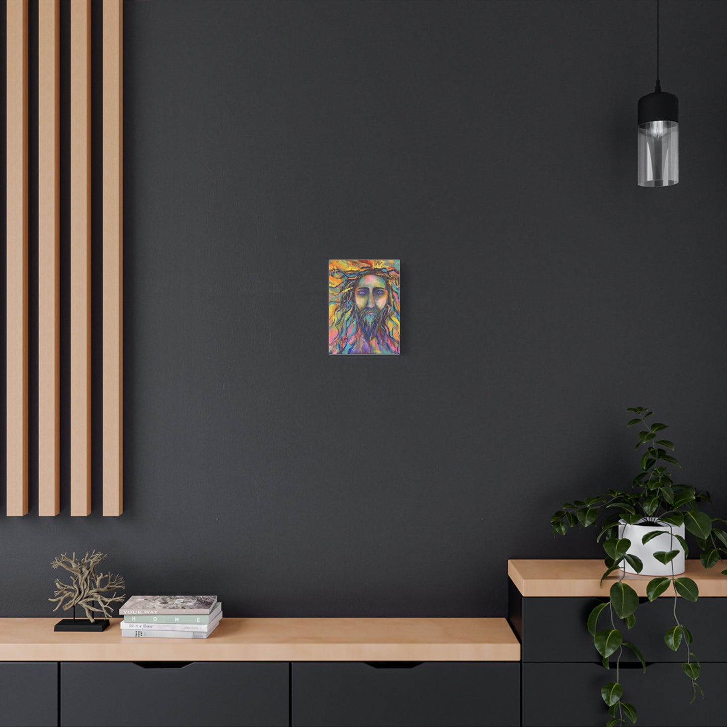 Colorful Jesus Portrait Canvas Wall Art