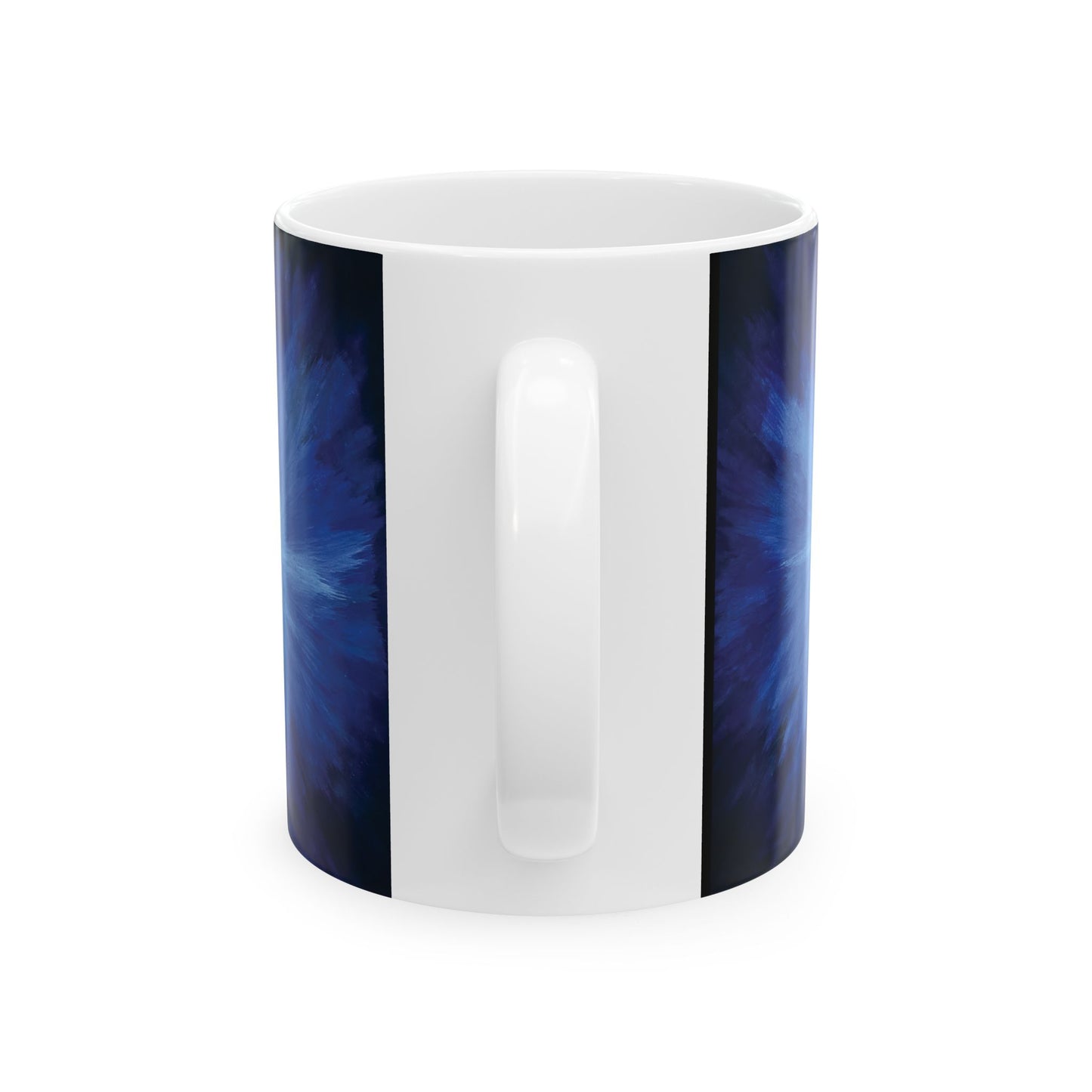 Blue Star , White Ceramic Mug, (11oz, 15oz)