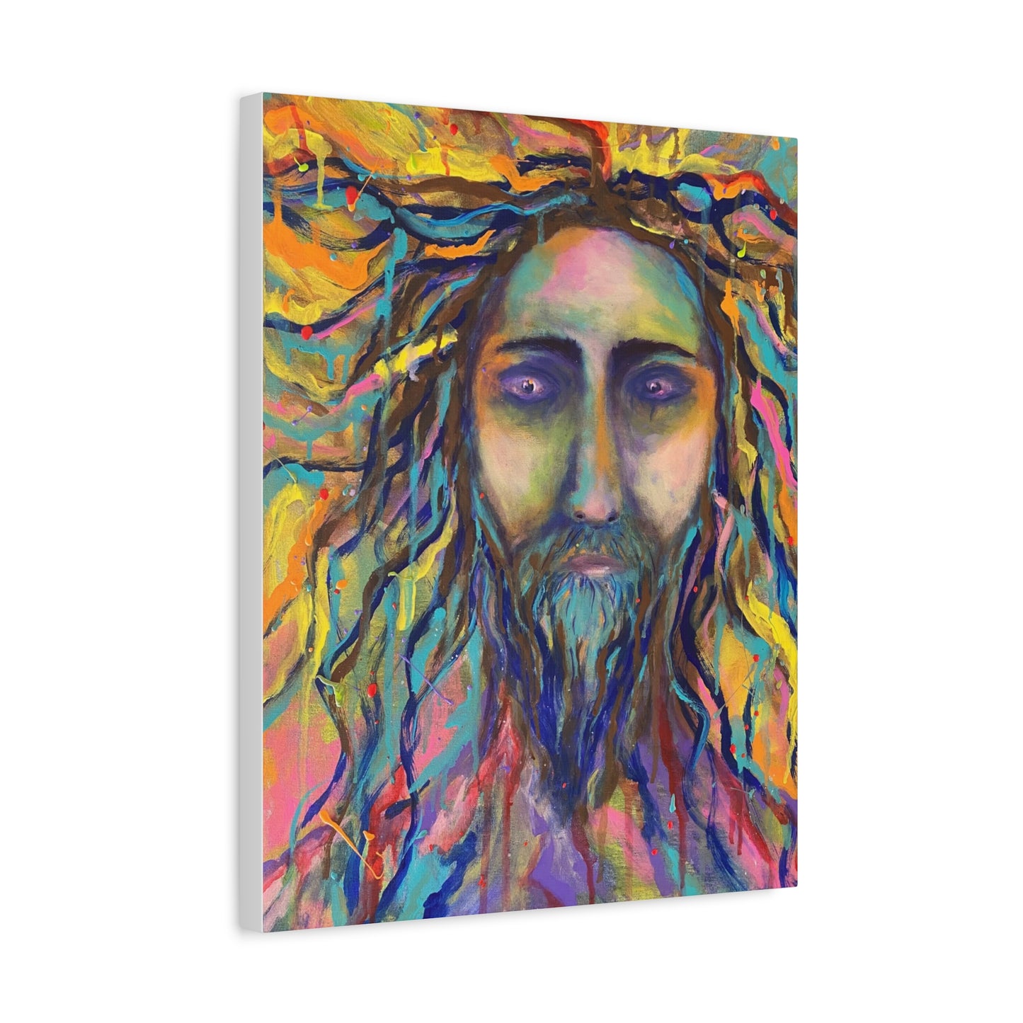 Colorful Jesus Portrait Canvas Wall Art