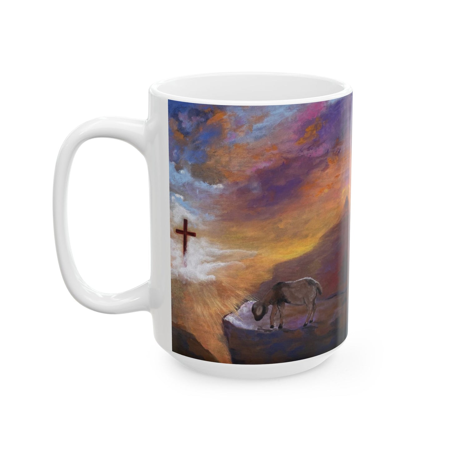 The Substitute, Lamb and Cross. White Ceramic Mug, (11oz, 15oz)