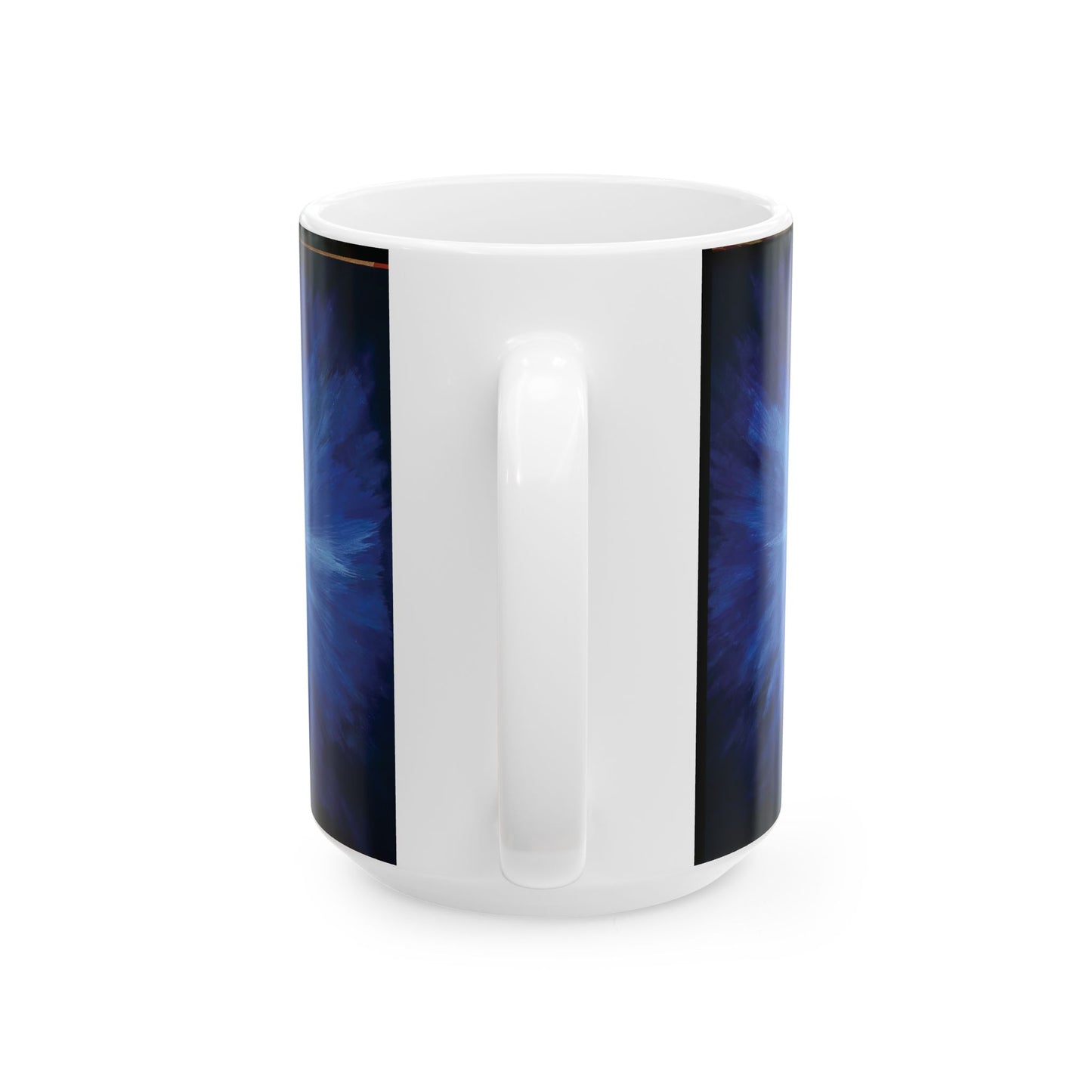 Blue Star , White Ceramic Mug, (11oz, 15oz)