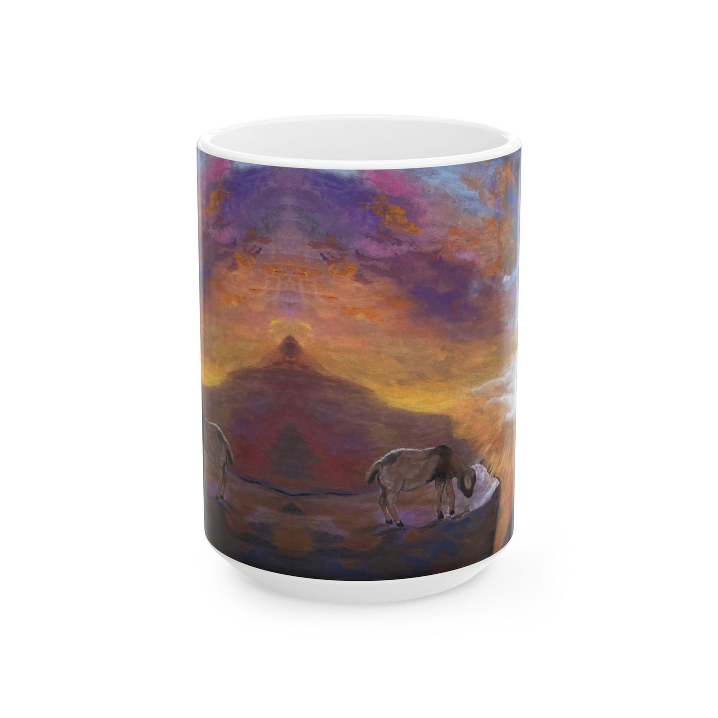 The Substitute, Lamb and Cross. White Ceramic Mug, (11oz, 15oz)
