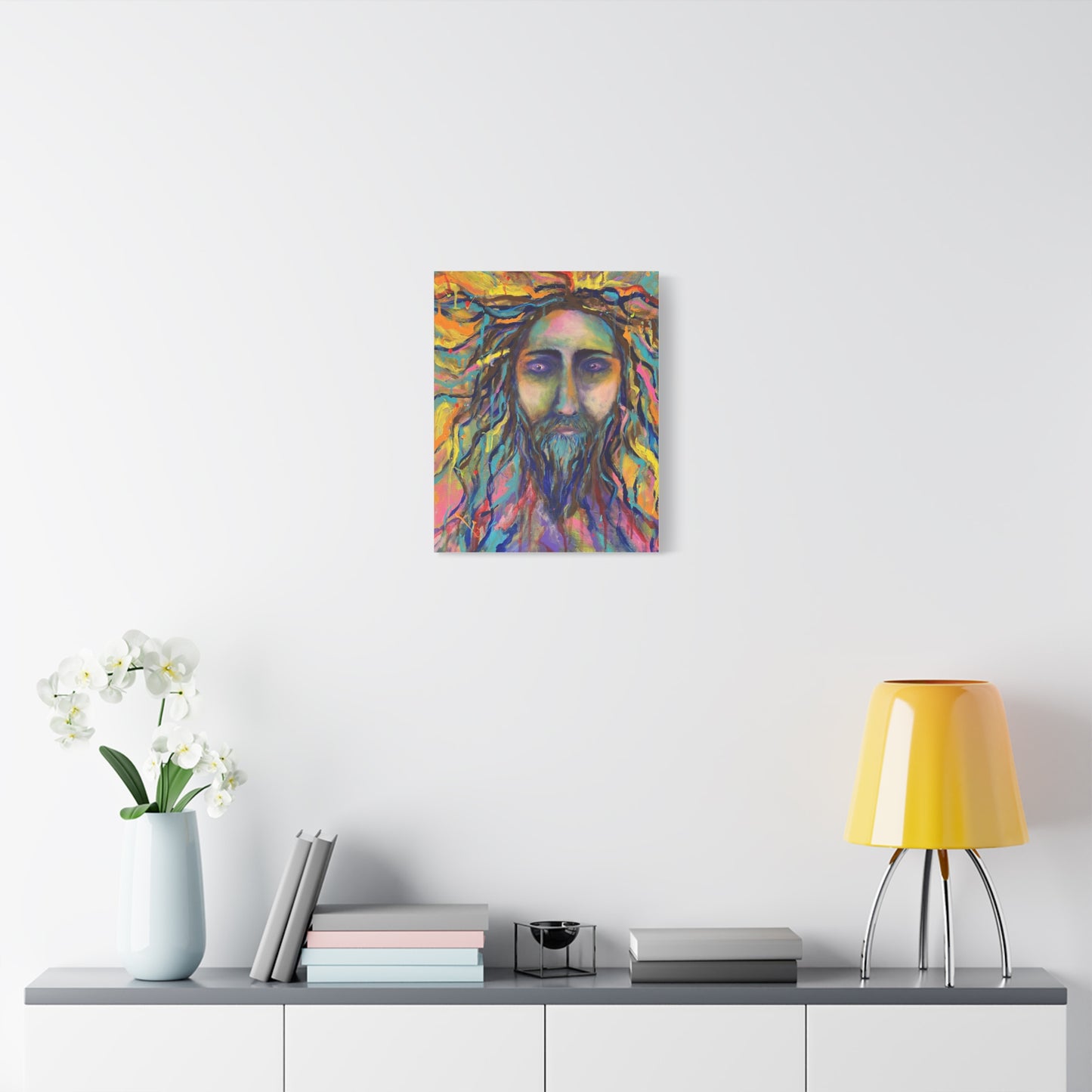 Colorful Jesus Portrait Canvas Wall Art