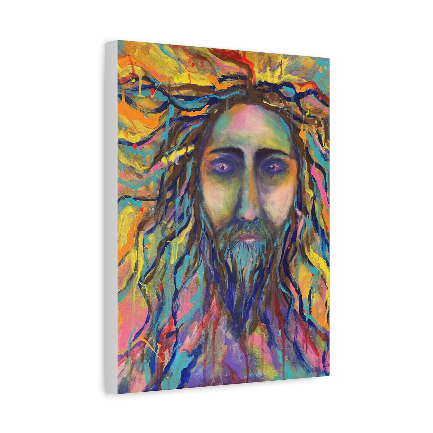 Colorful Jesus Portrait Canvas Wall Art