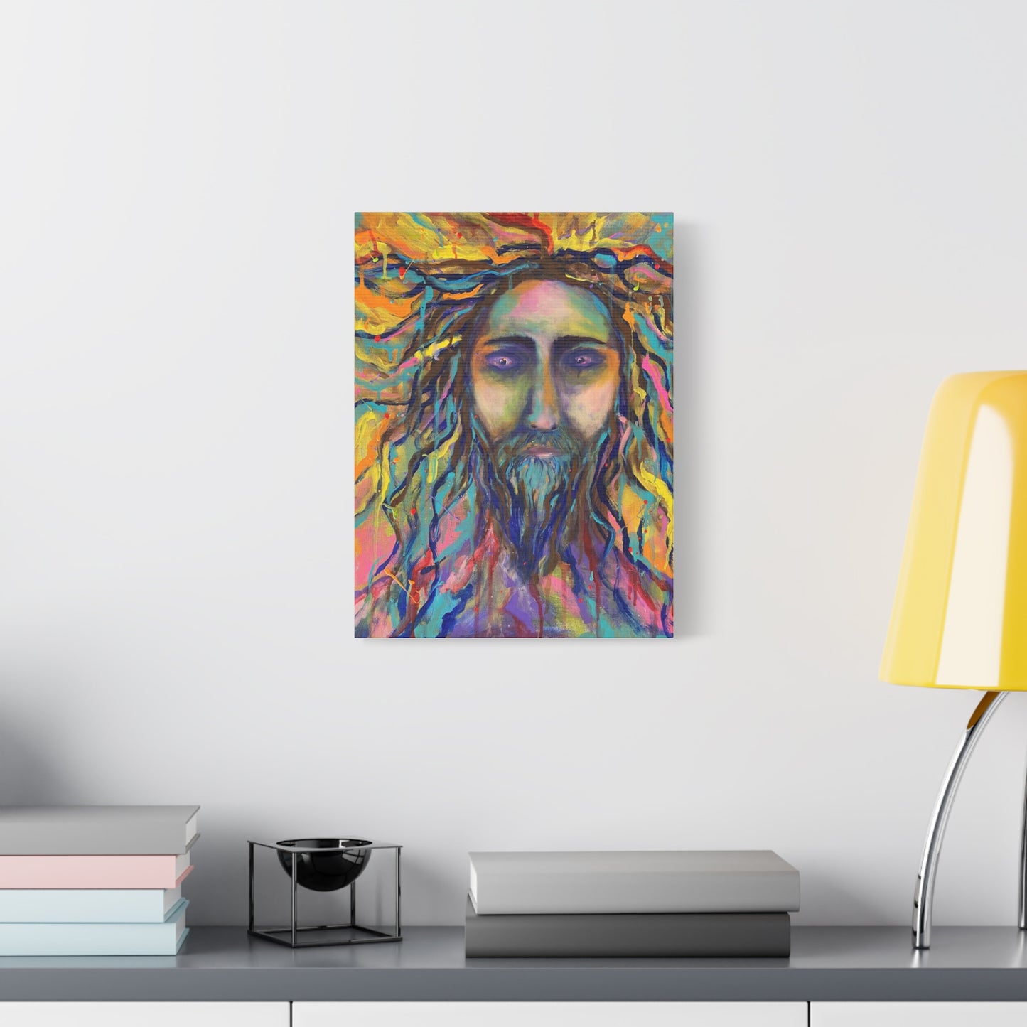 Colorful Jesus Portrait Canvas Wall Art