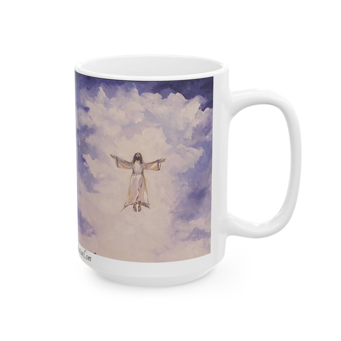 RISE , White Ceramic Mug, (11oz, 15oz)