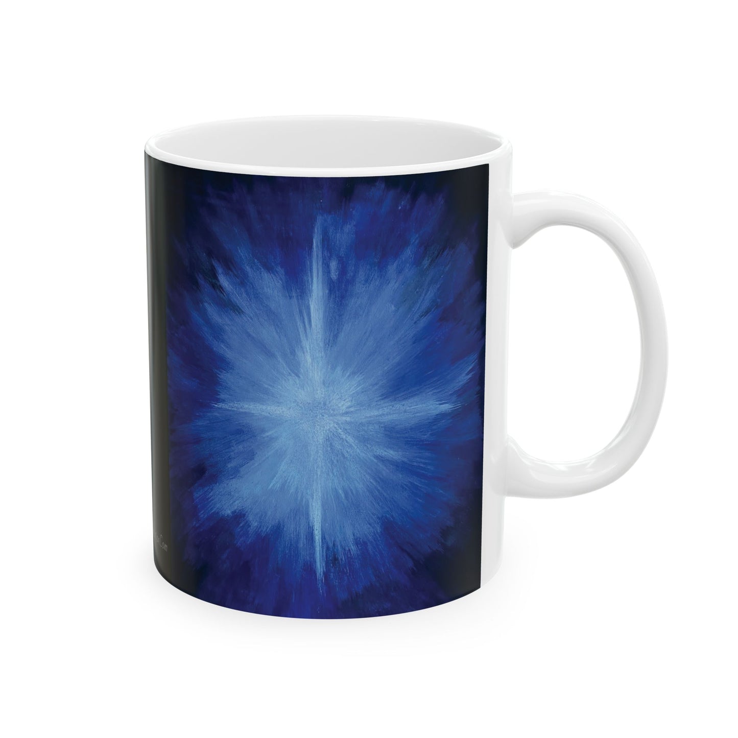 Blue Star , White Ceramic Mug, (11oz, 15oz)