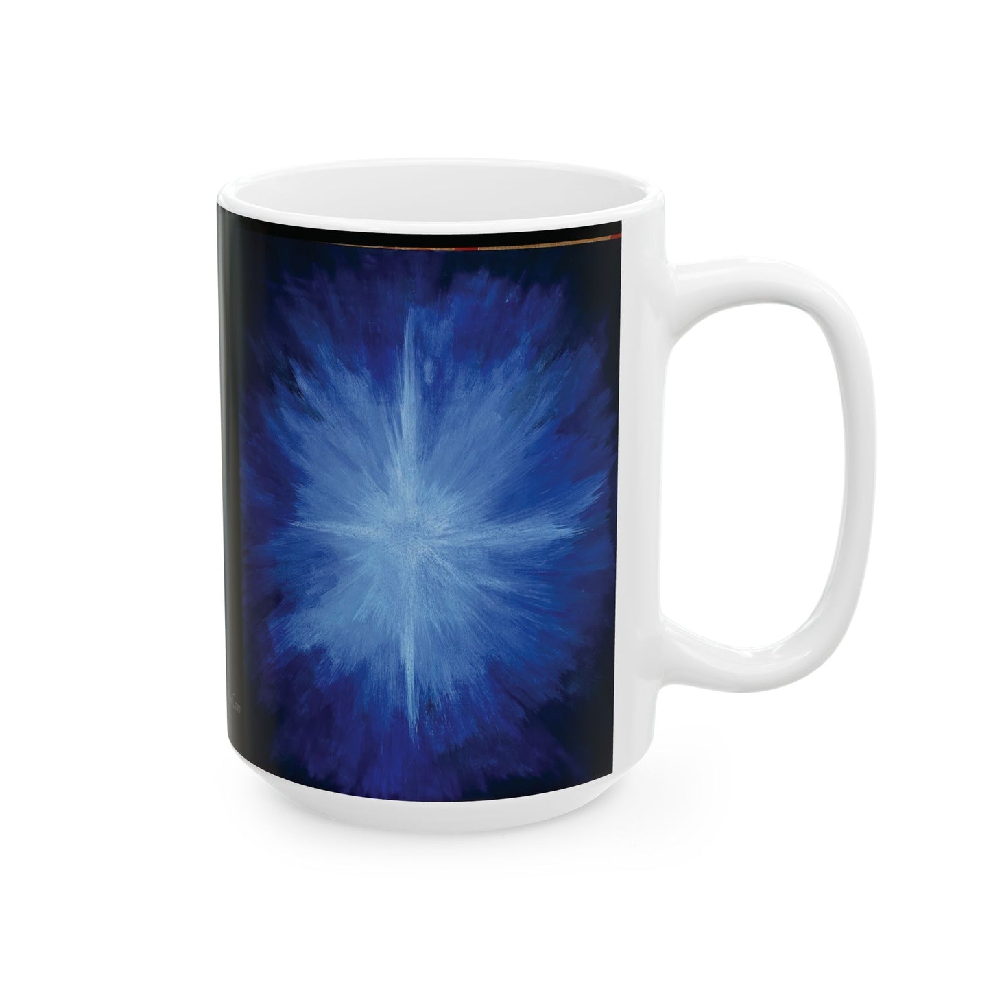 Blue Star , White Ceramic Mug, (11oz, 15oz)