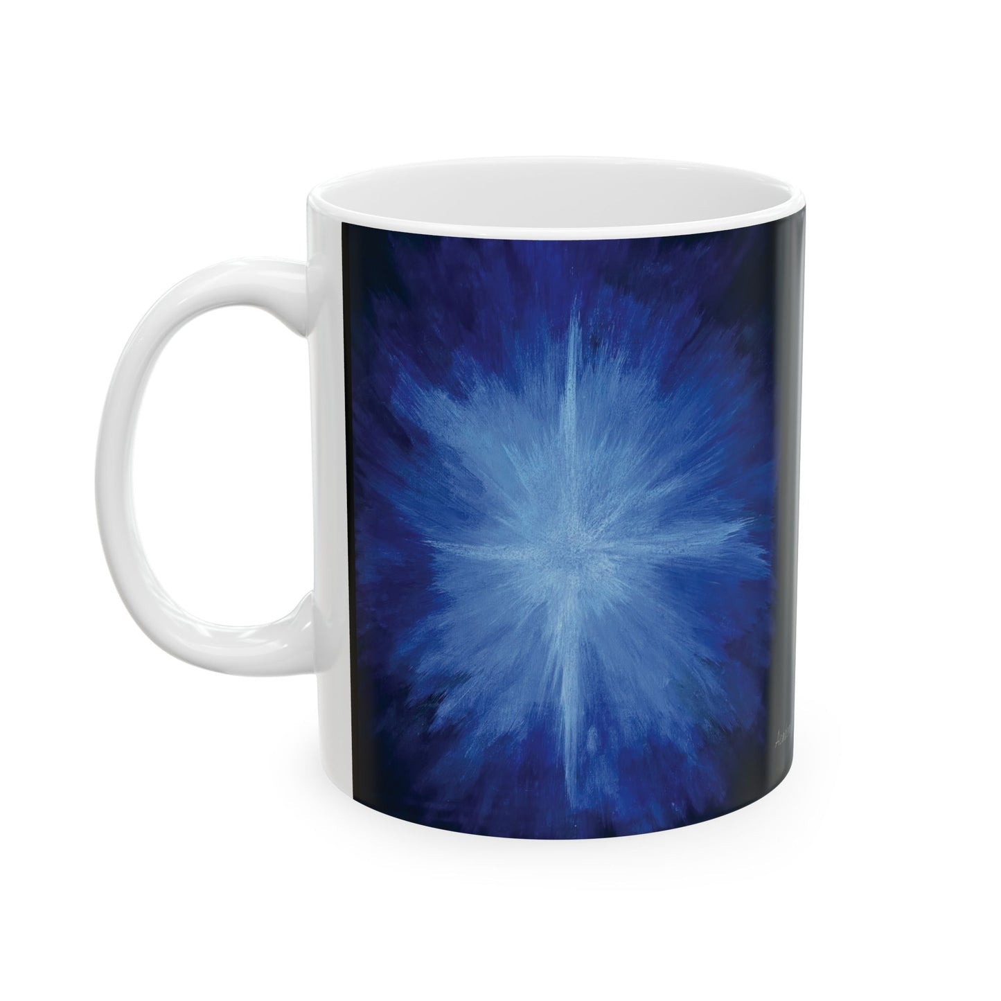 Blue Star , White Ceramic Mug, (11oz, 15oz)