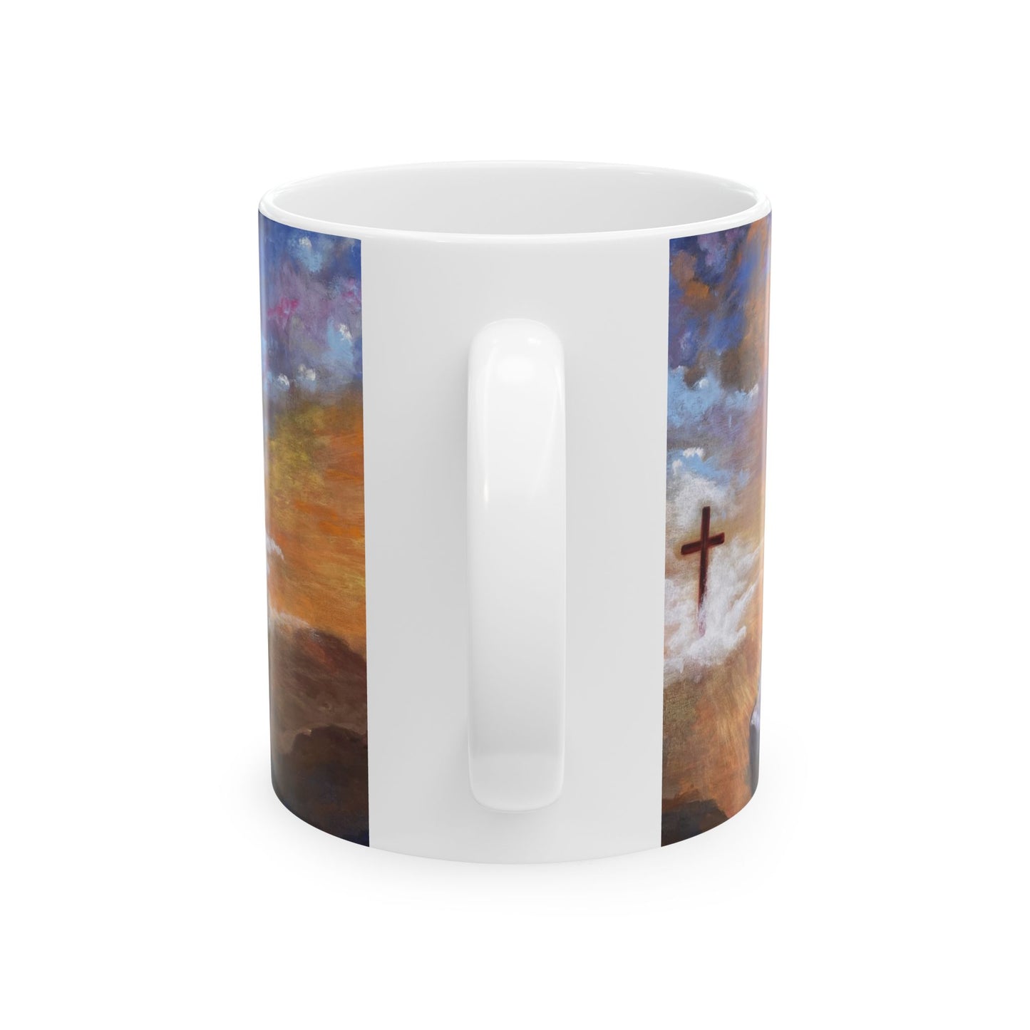 The Substitute, Lamb and Cross. White Ceramic Mug, (11oz, 15oz)