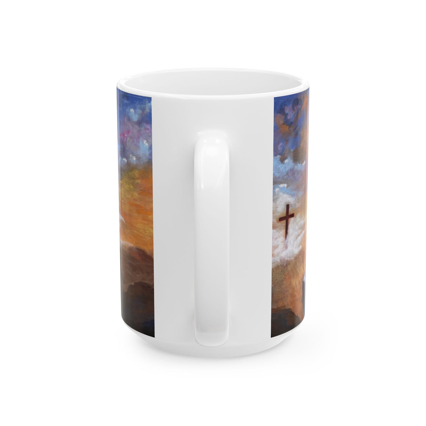 The Substitute, Lamb and Cross. White Ceramic Mug, (11oz, 15oz)