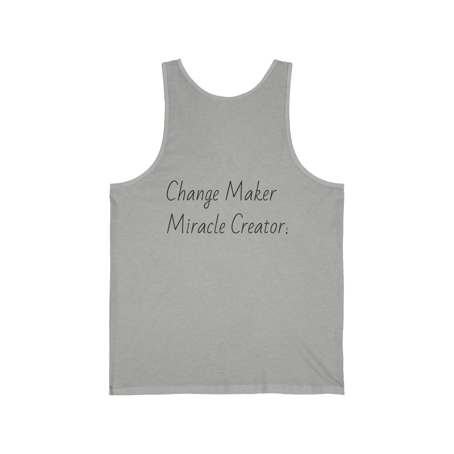 Change Maker, image on front Unisex Jersey Tank