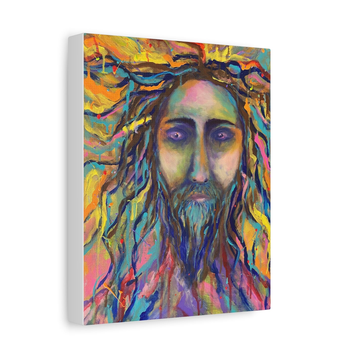 Colorful Jesus Portrait Canvas Wall Art