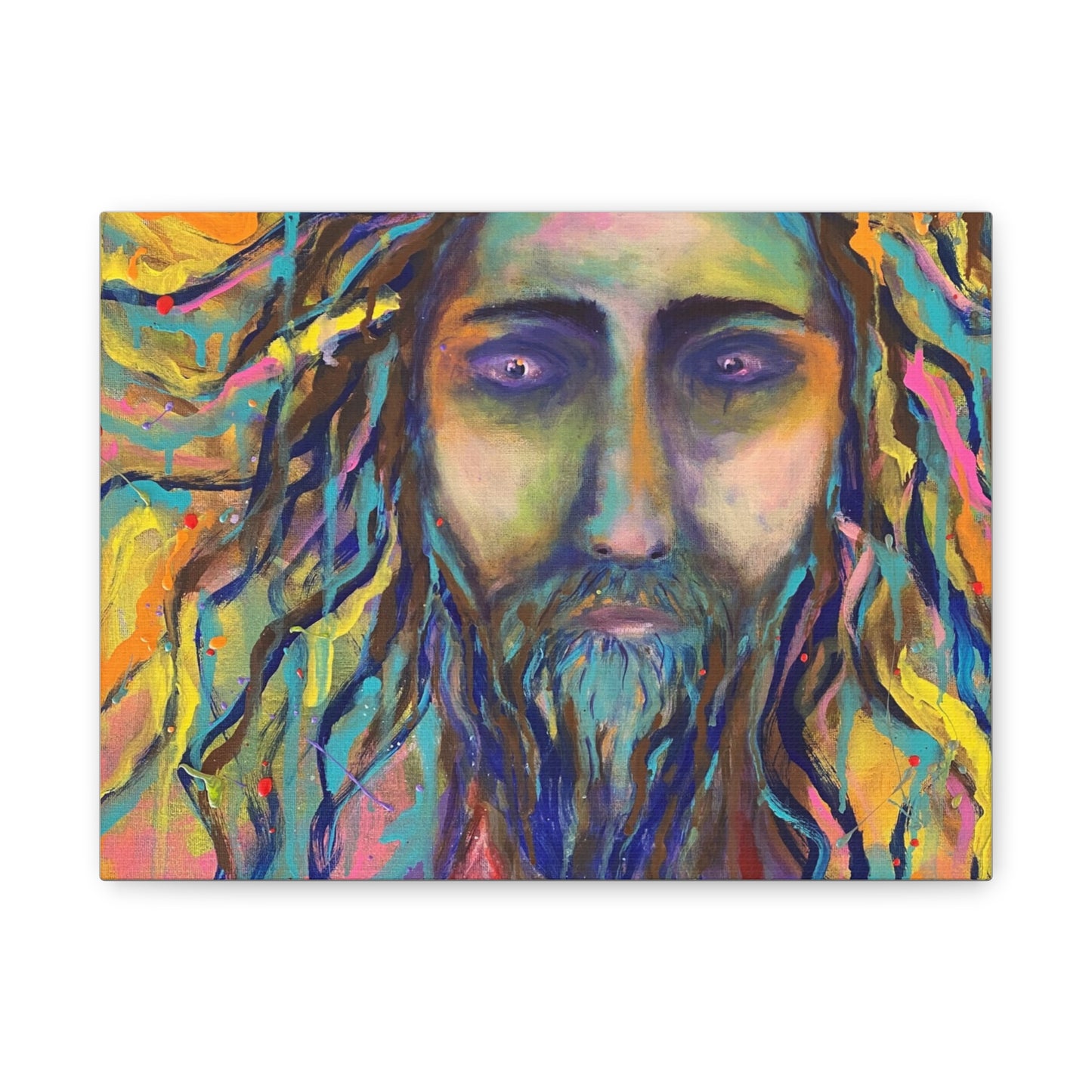 Colorful Jesus Portrait Canvas Wall Art