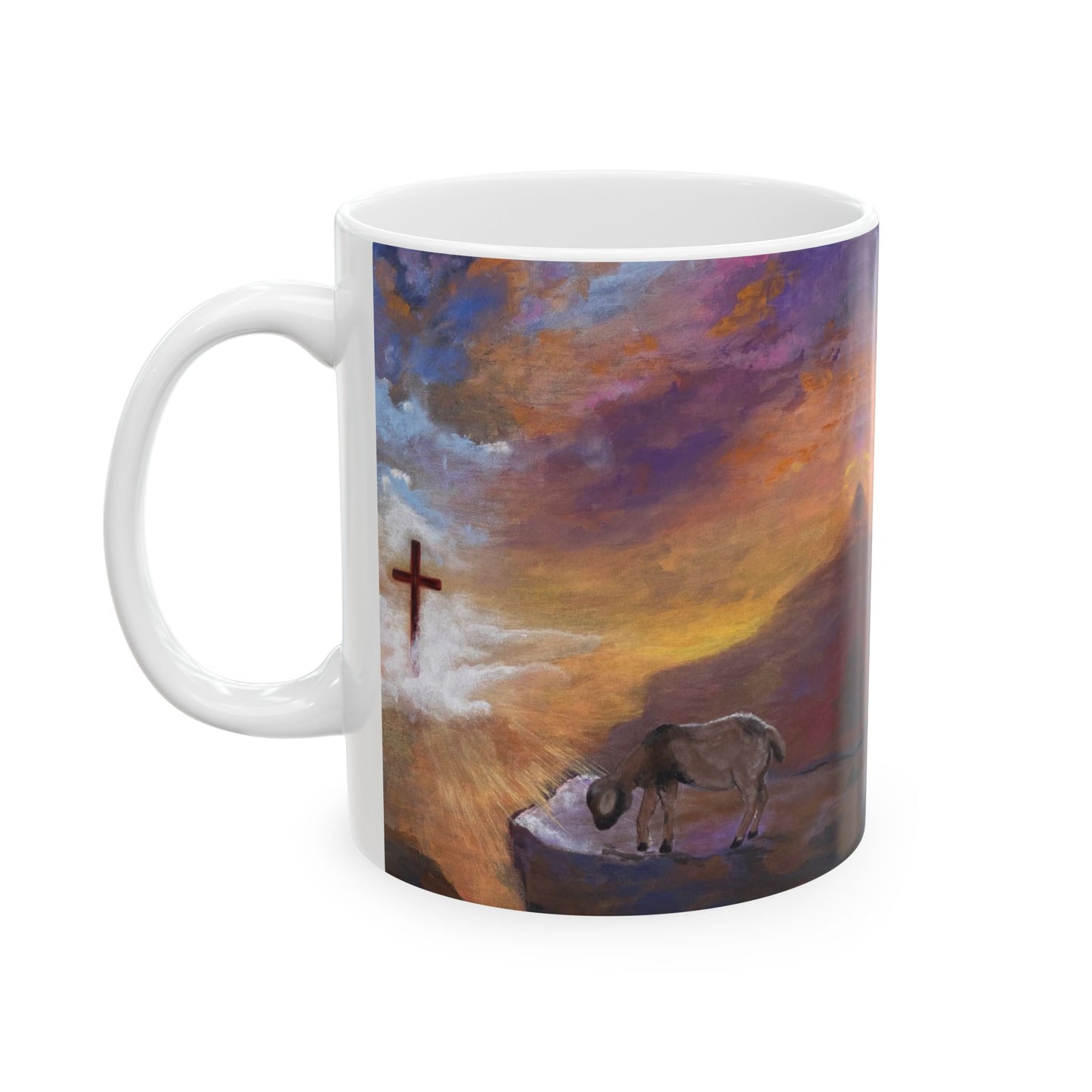 The Substitute, Lamb and Cross. White Ceramic Mug, (11oz, 15oz)
