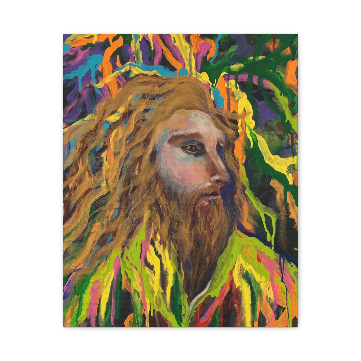 Colorful Jesus Portrait Canvas Wall Art