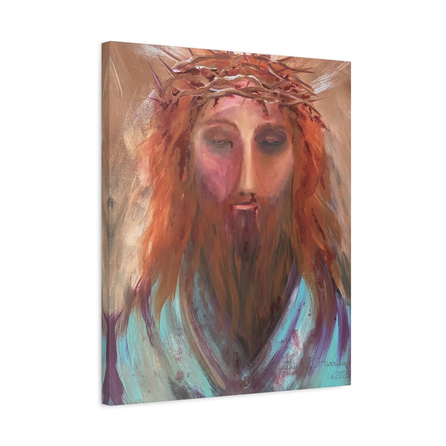 Jesus Portrait 'Sacred Surrender' Canvas Wall Art