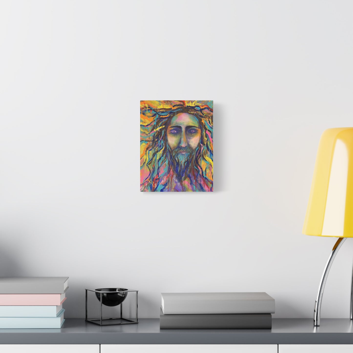 Colorful Jesus Portrait Canvas Wall Art