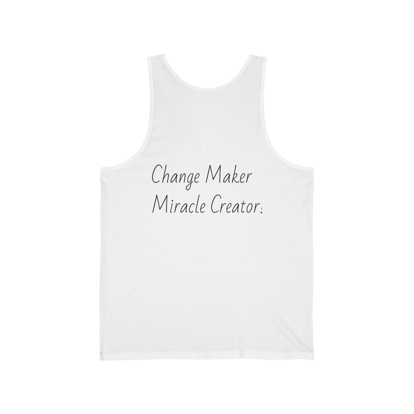 Change Maker, image on front Unisex Jersey Tank
