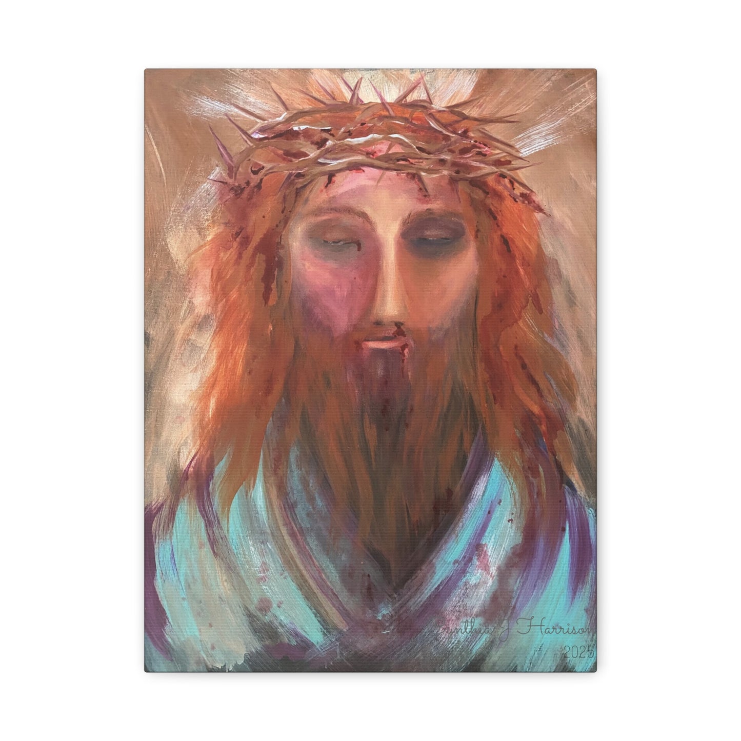 Jesus Portrait 'Sacred Surrender' Canvas Wall Art