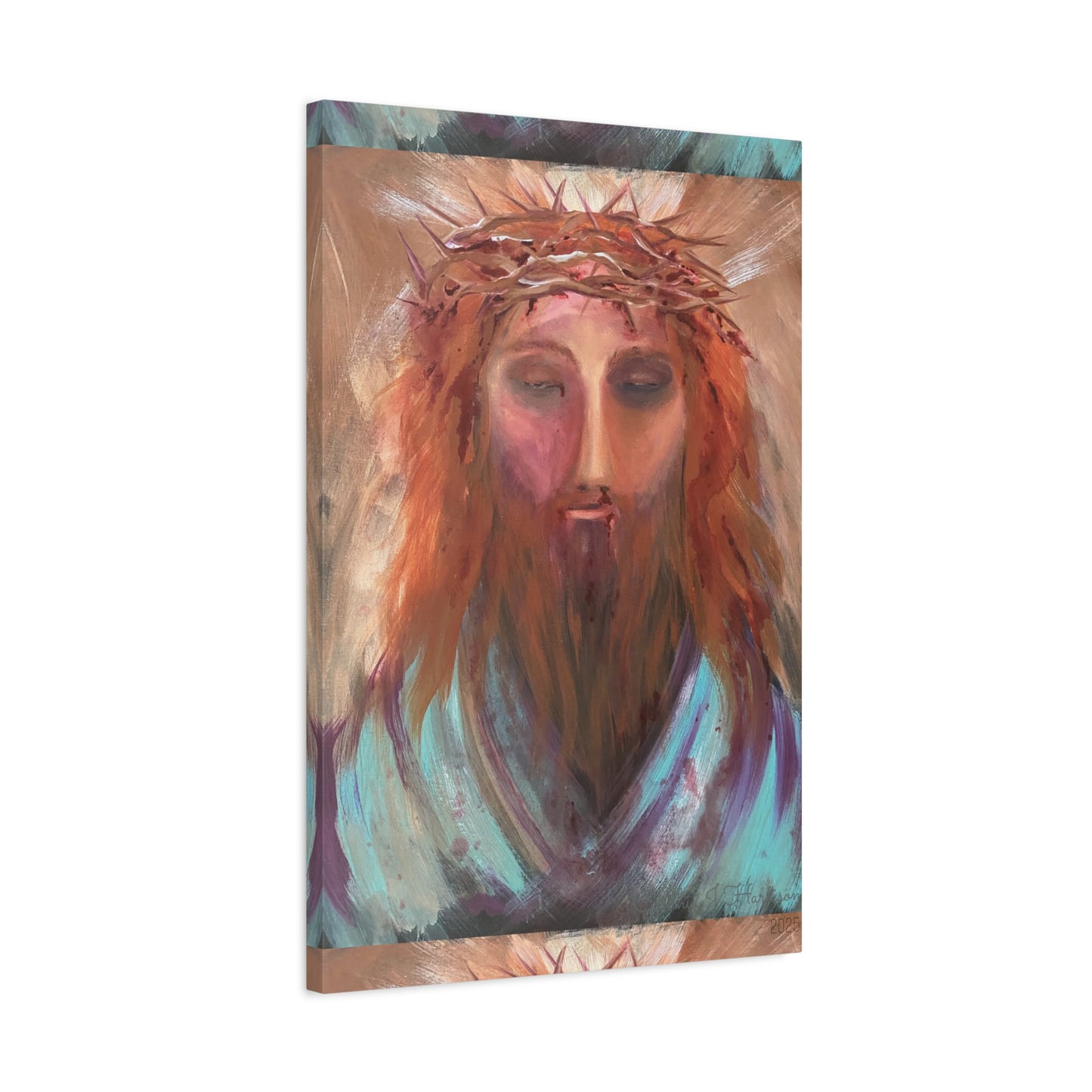 Jesus Portrait 'Sacred Surrender' Canvas Wall Art
