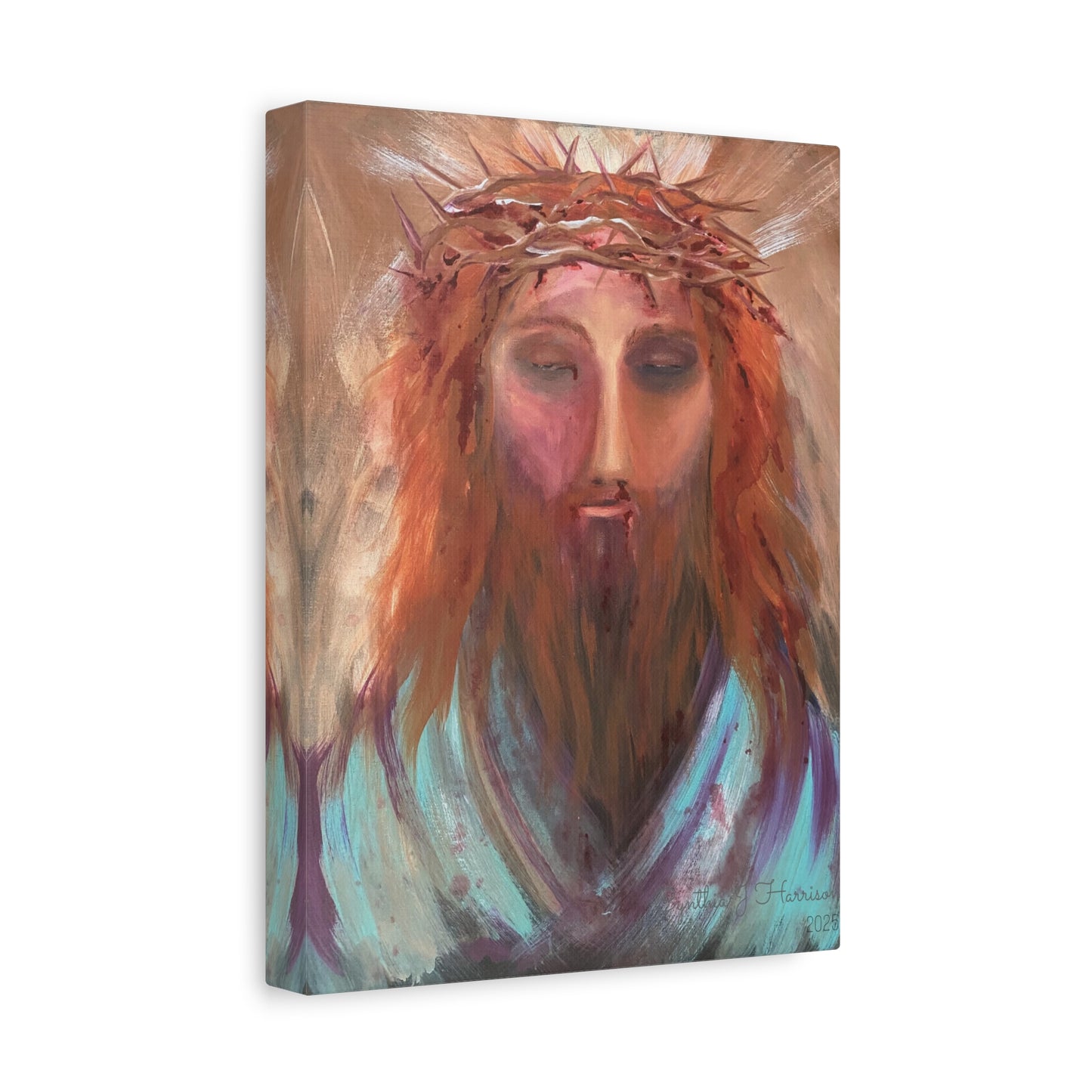 Jesus Portrait 'Sacred Surrender' Canvas Wall Art