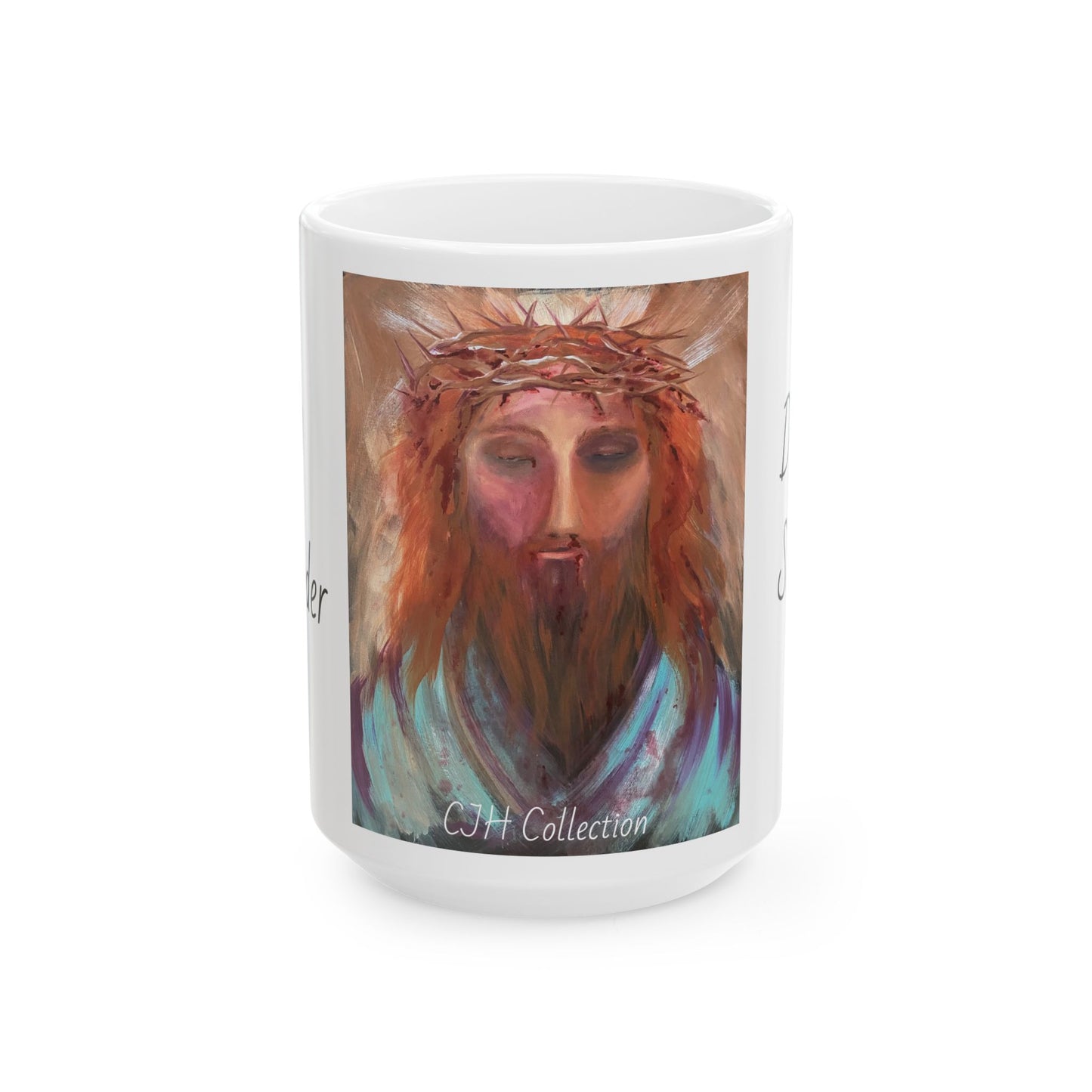 Jesus: Sacred Surender, White Ceramic Mug, (11oz, 15oz)