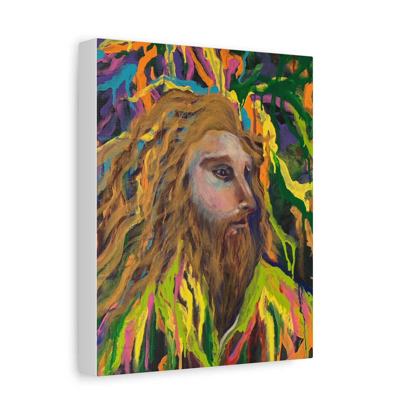 Colorful Jesus Portrait Canvas Wall Art