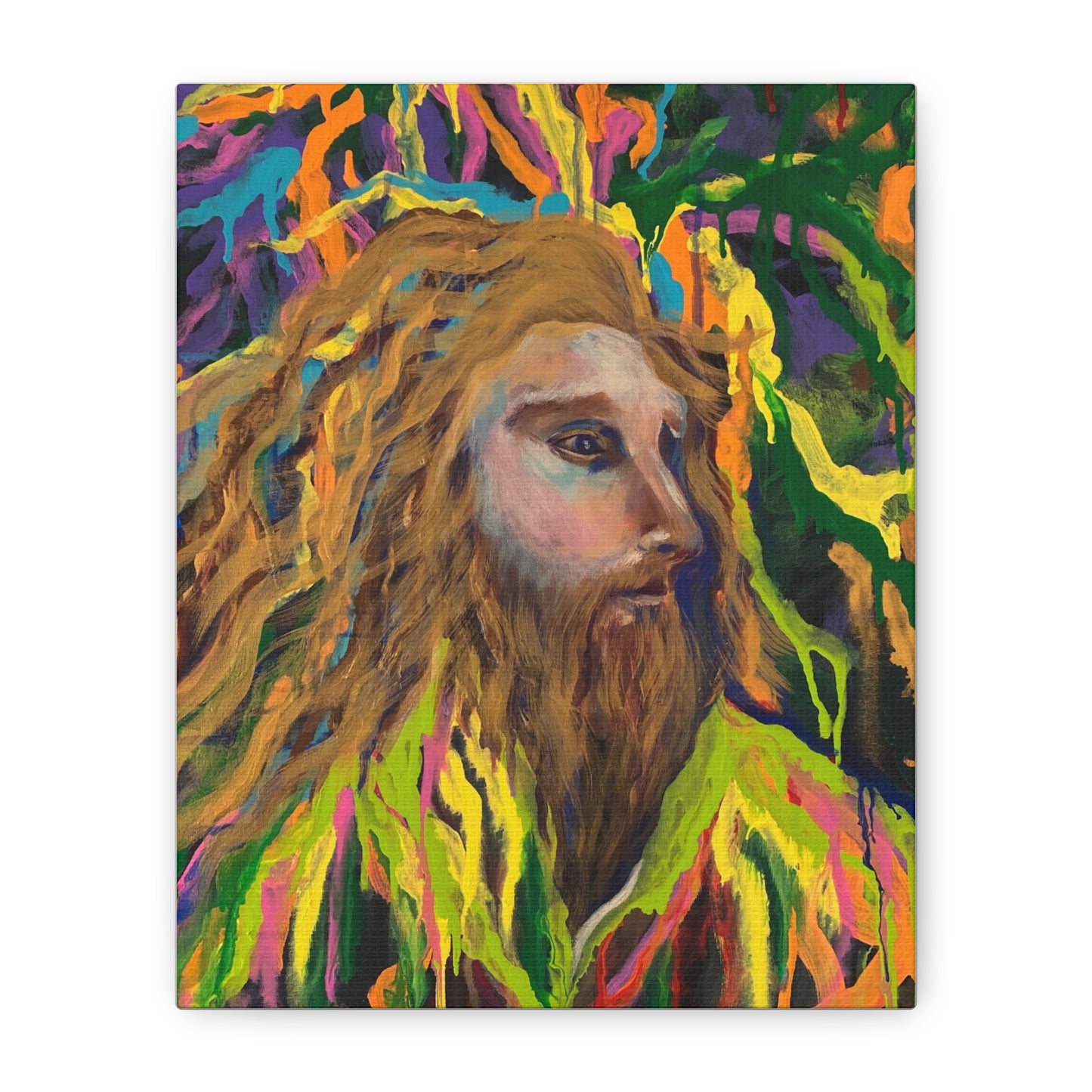Colorful Jesus Portrait Canvas Wall Art