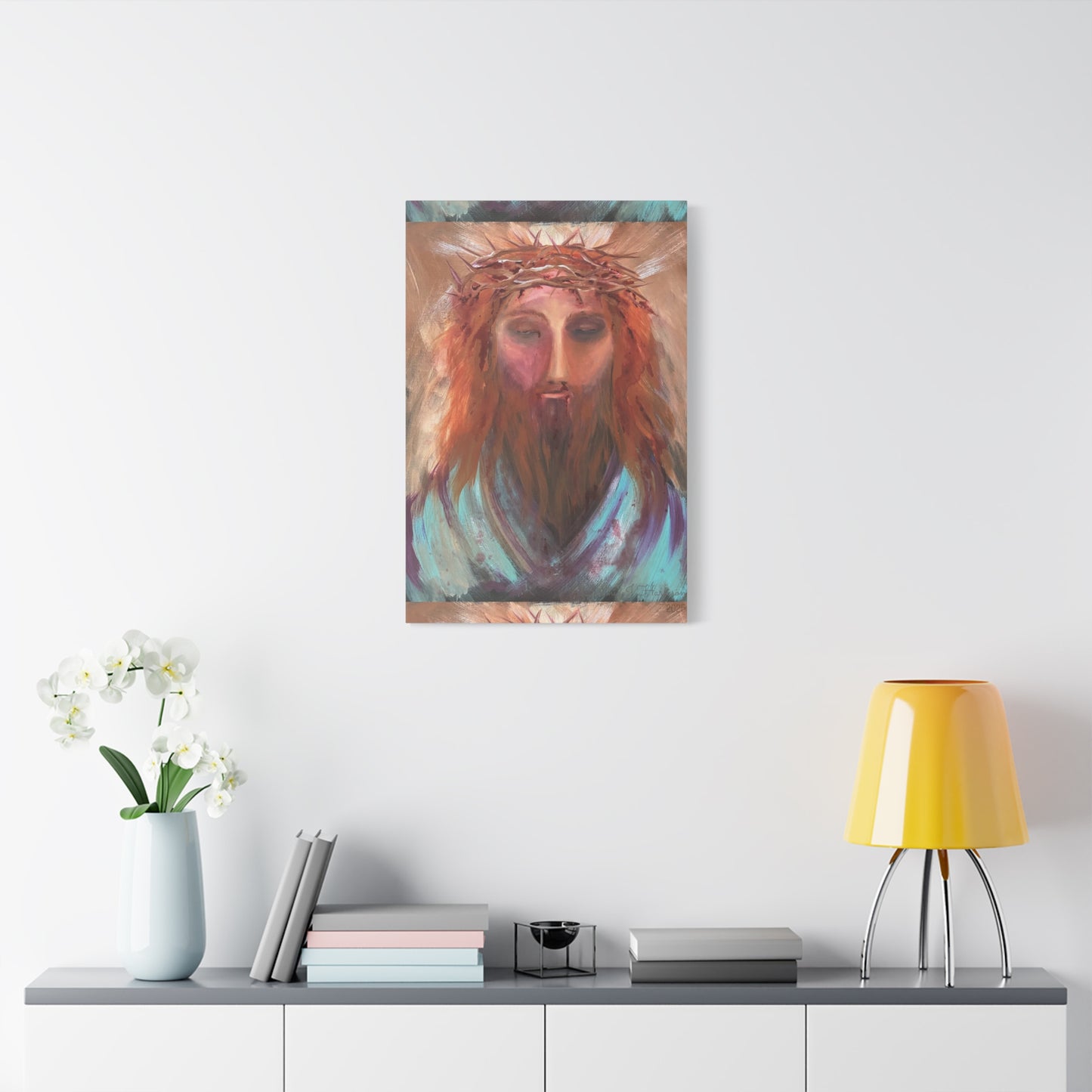 Jesus Portrait 'Sacred Surrender' Canvas Wall Art