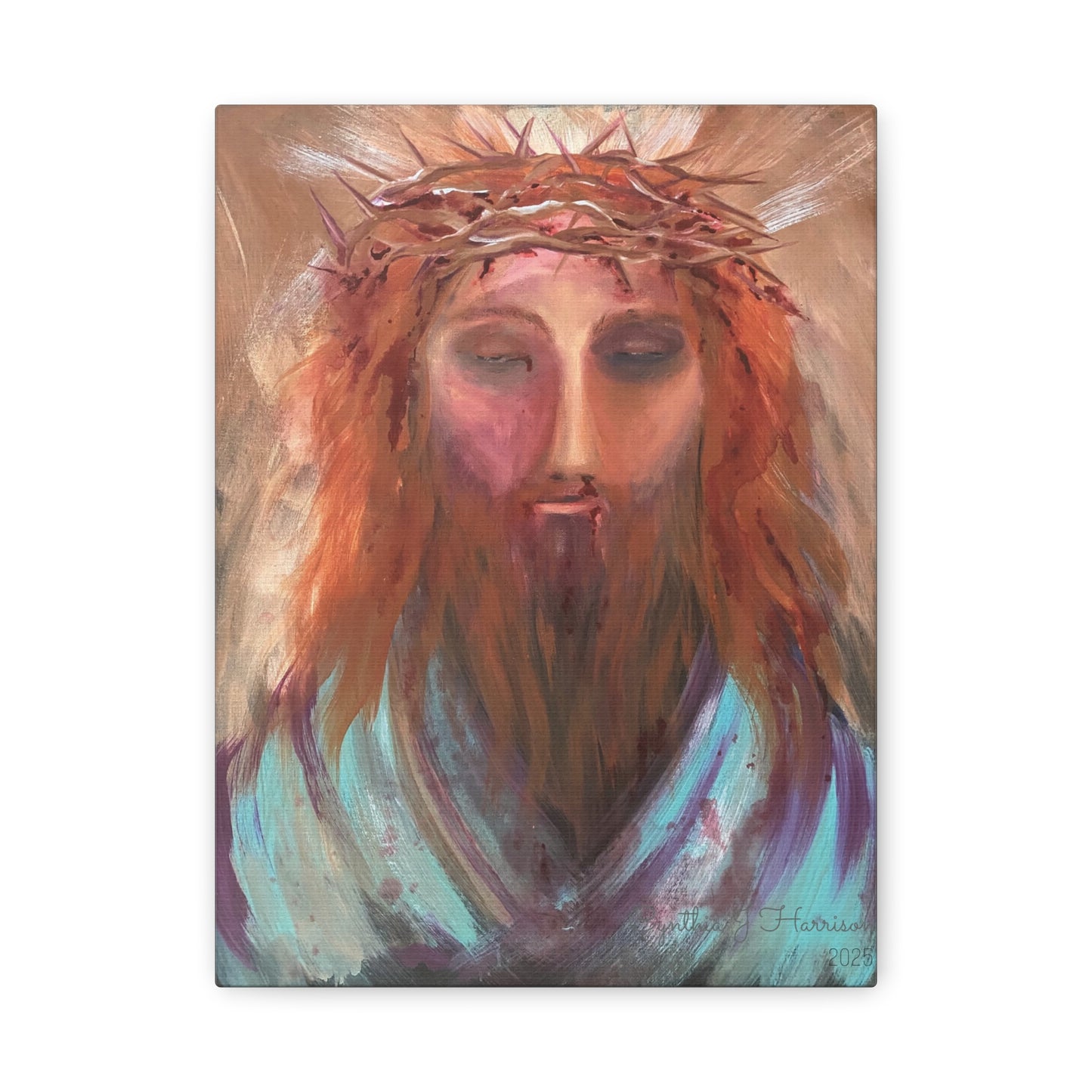 Jesus Portrait 'Sacred Surrender' Canvas Wall Art
