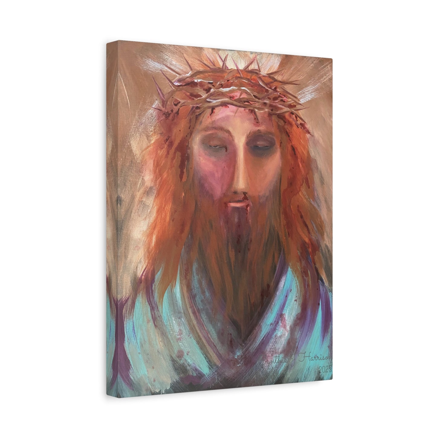 Jesus Portrait 'Sacred Surrender' Canvas Wall Art