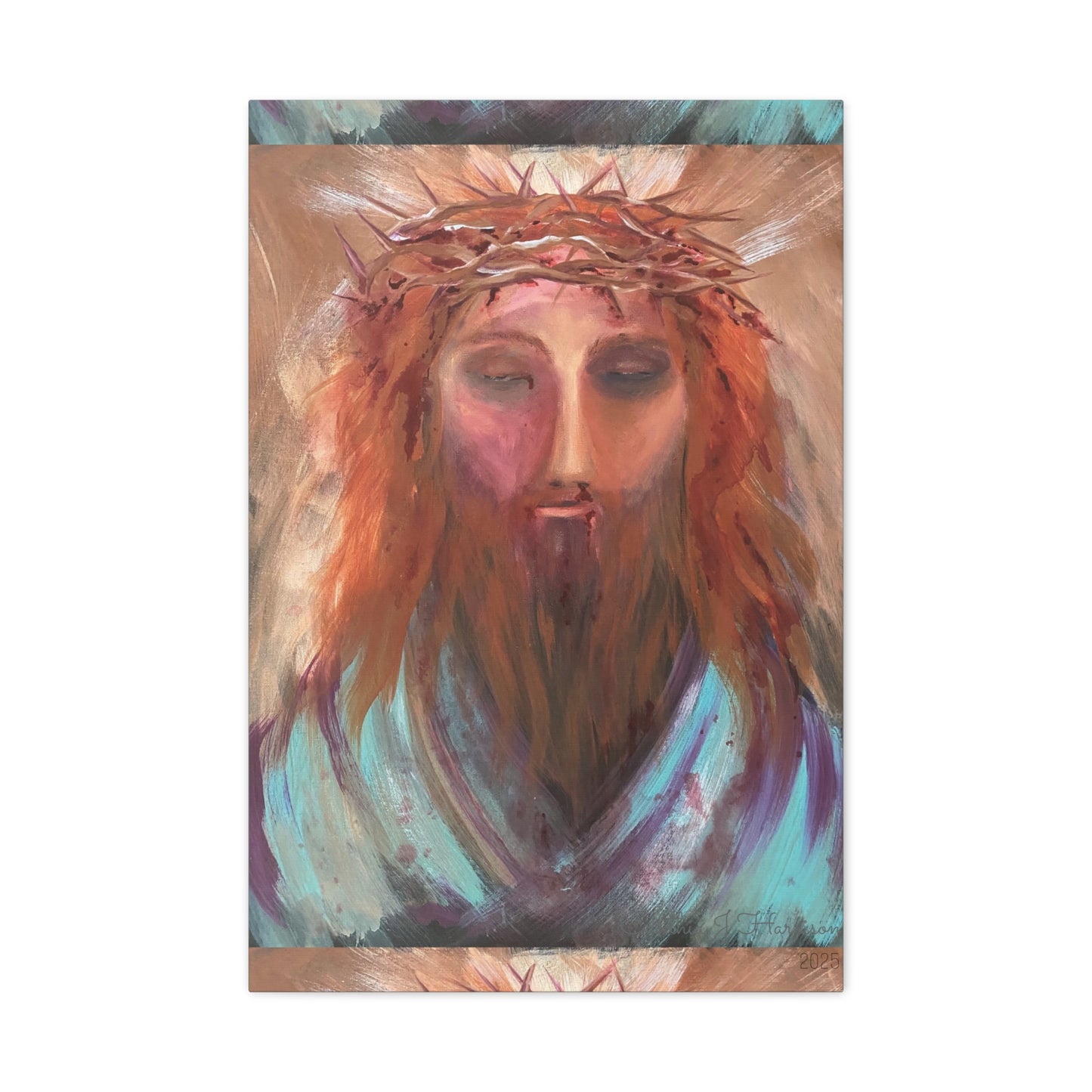 Jesus Portrait 'Sacred Surrender' Canvas Wall Art
