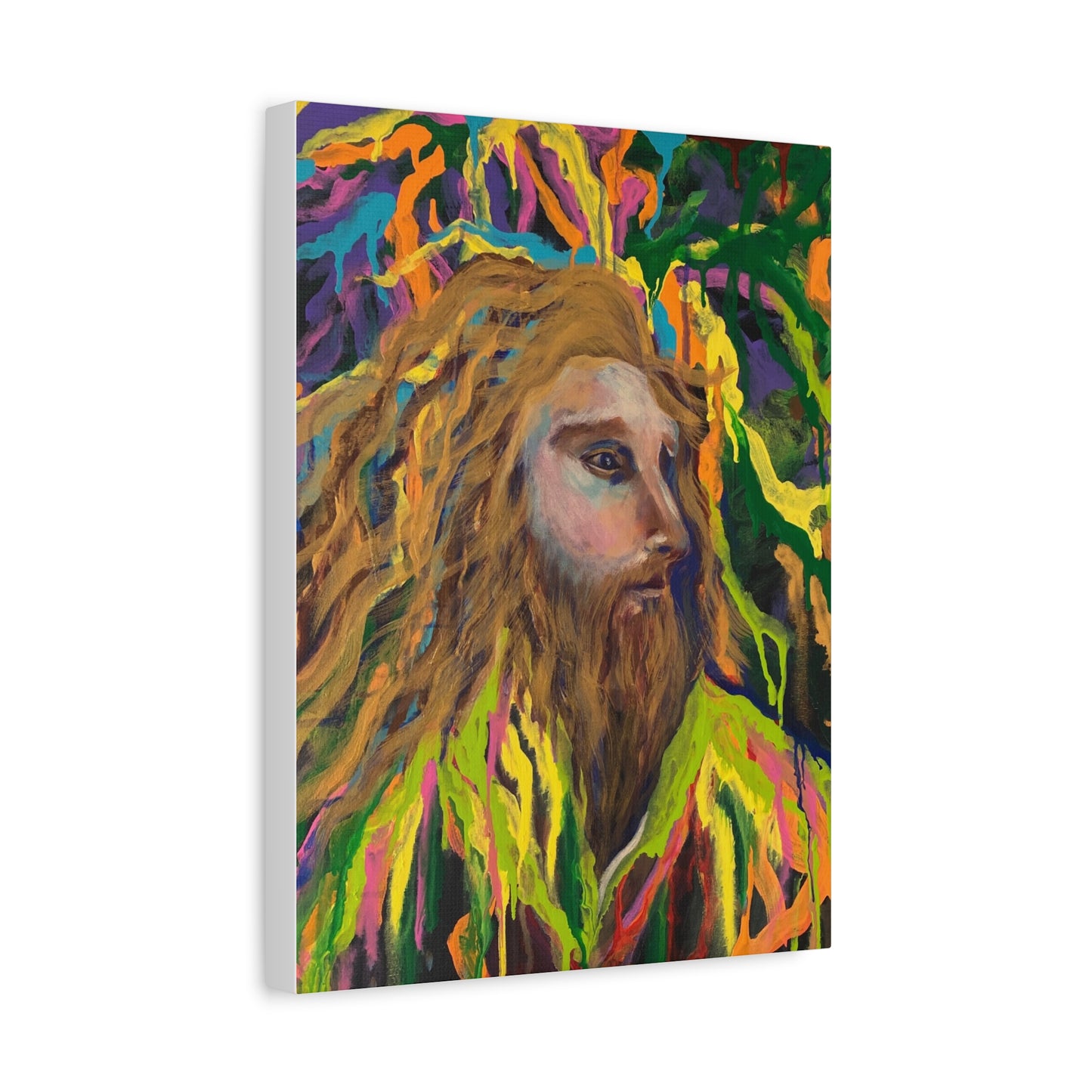 Colorful Jesus Portrait Canvas Wall Art