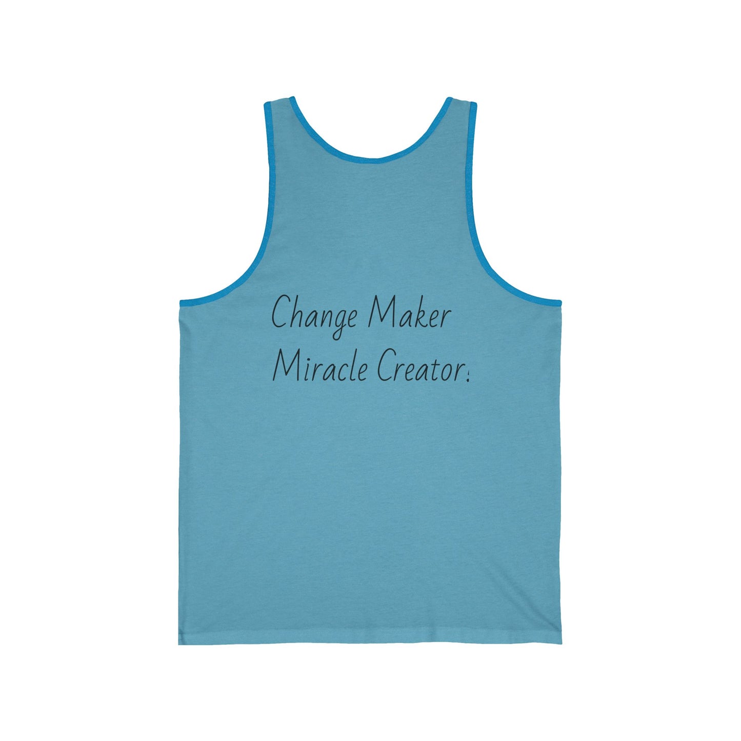 Change Maker, image on front Unisex Jersey Tank