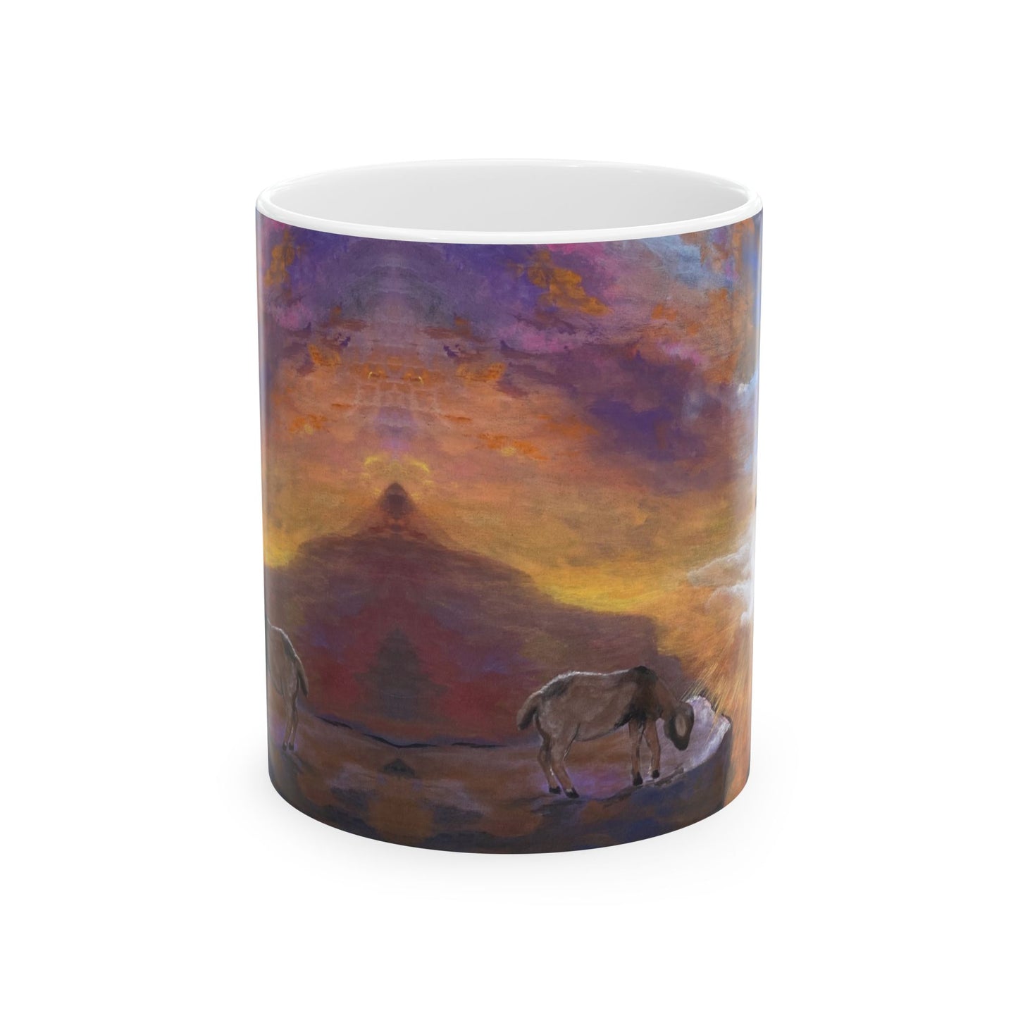 The Substitute, Lamb and Cross. White Ceramic Mug, (11oz, 15oz)