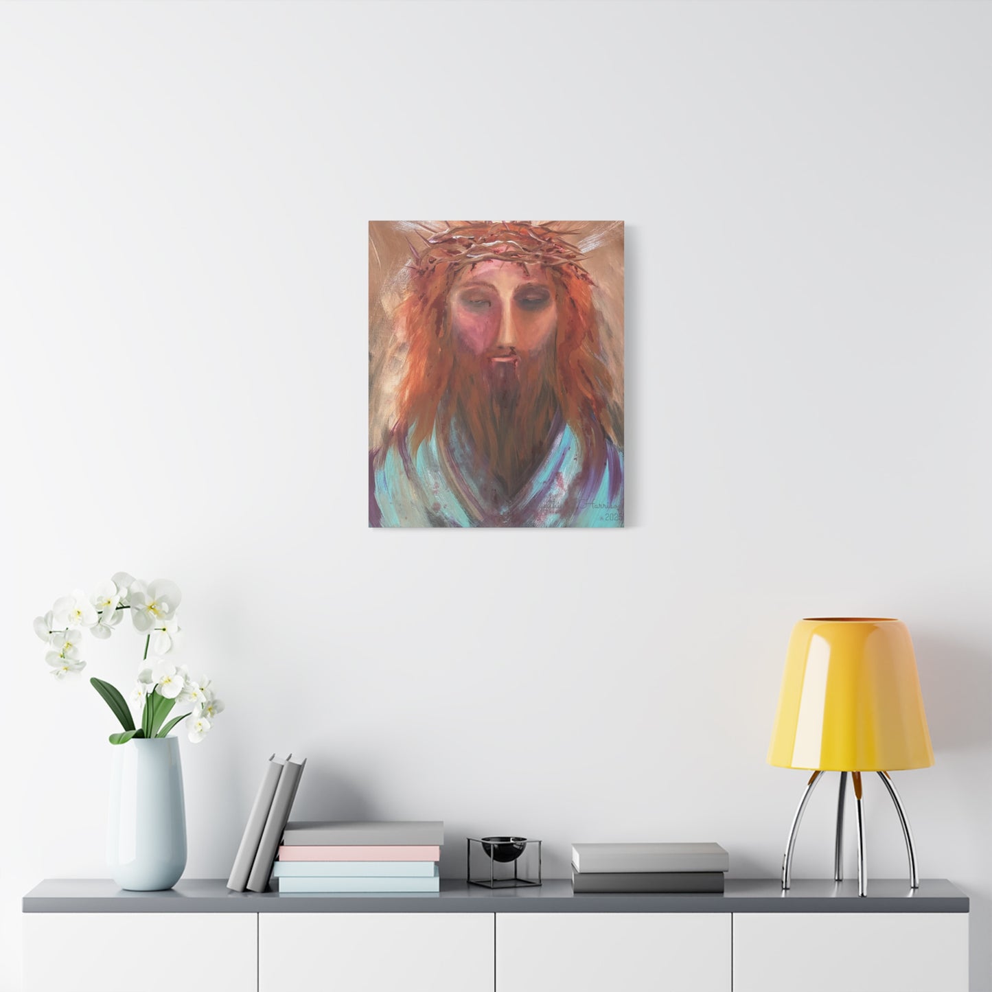 Jesus Portrait 'Sacred Surrender' Canvas Wall Art