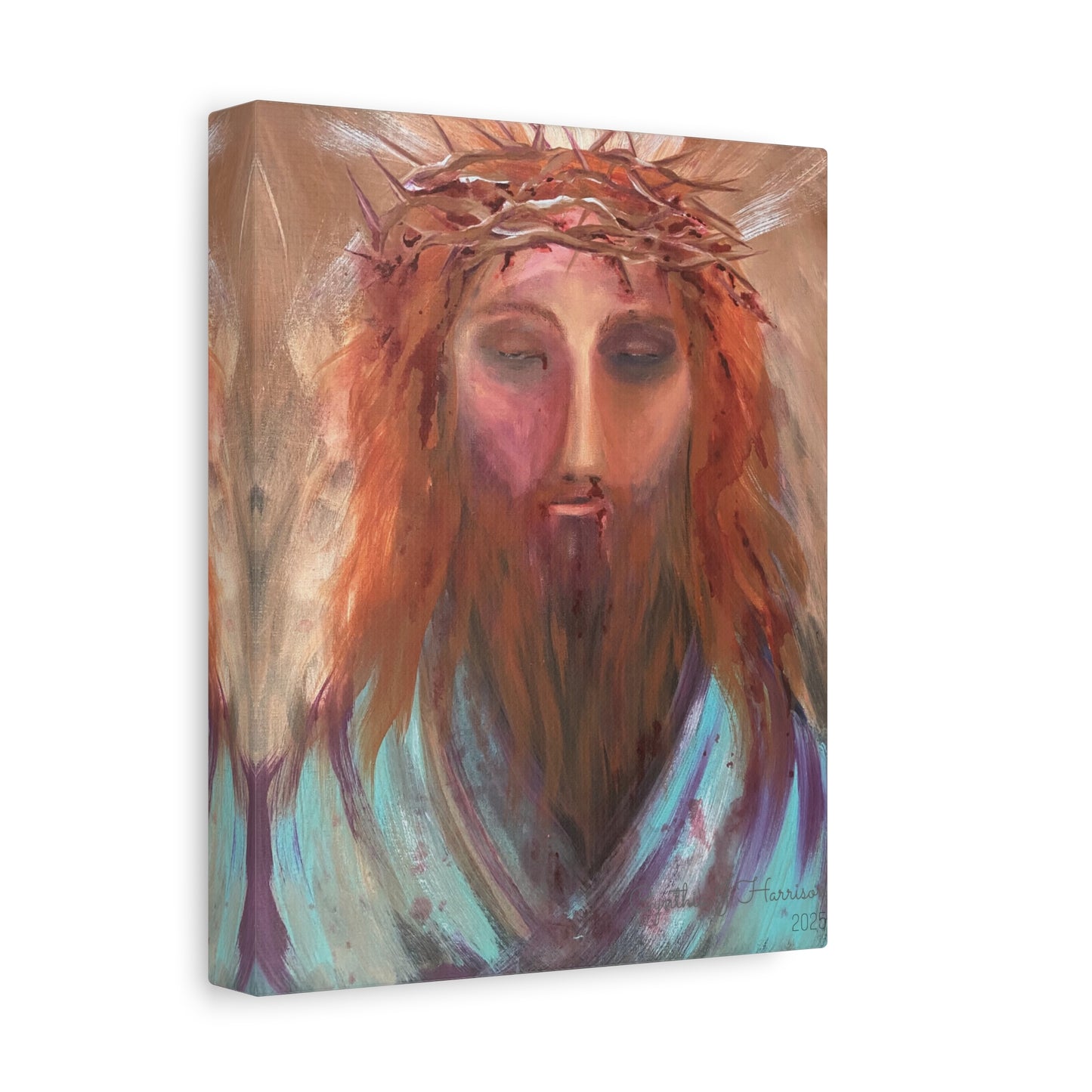 Jesus Portrait 'Sacred Surrender' Canvas Wall Art