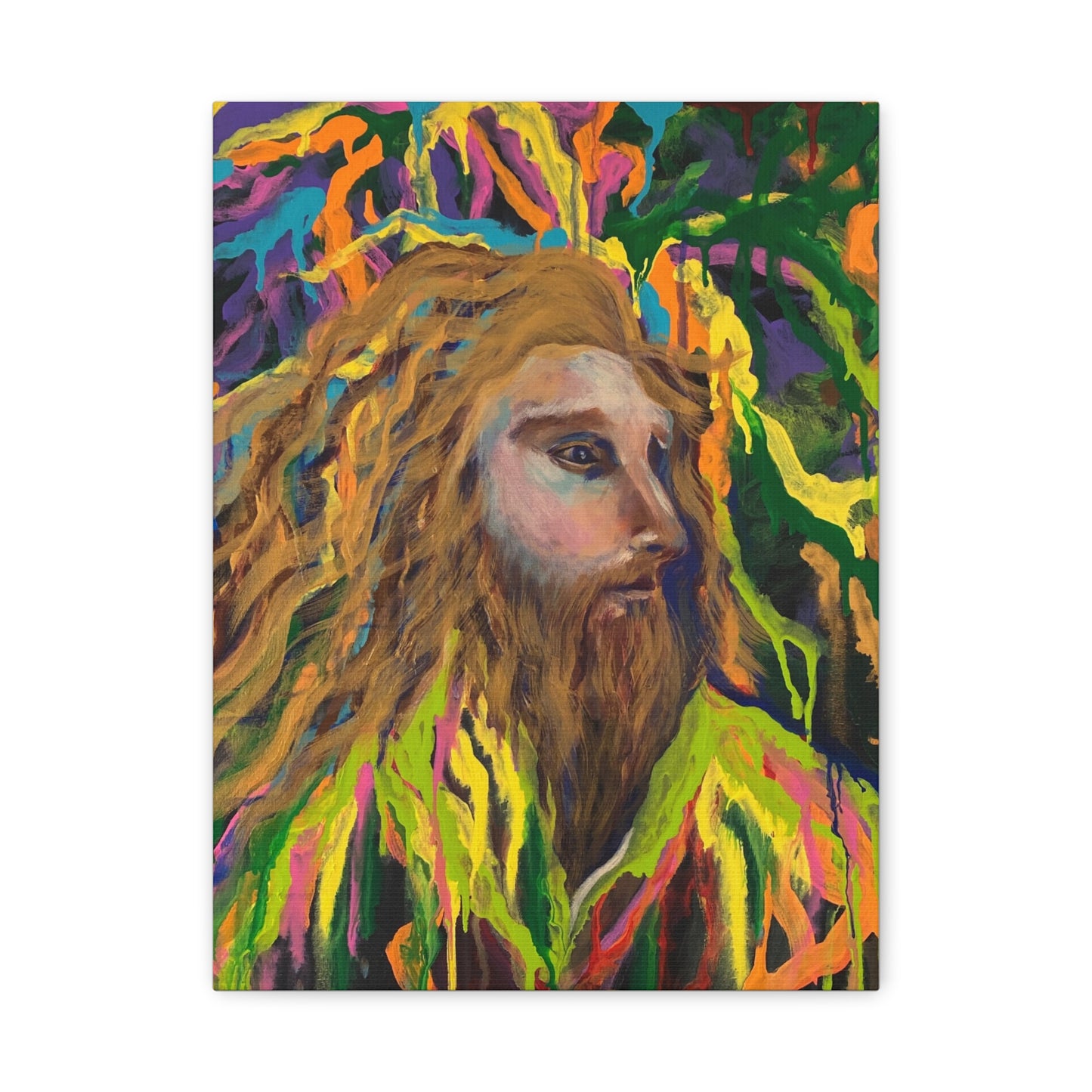 Colorful Jesus Portrait Canvas Wall Art