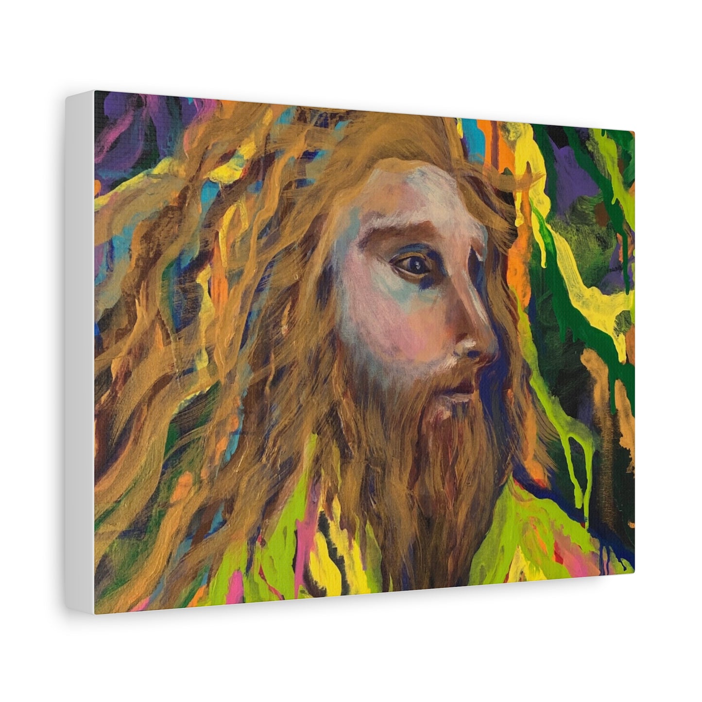Colorful Jesus Portrait Canvas Wall Art