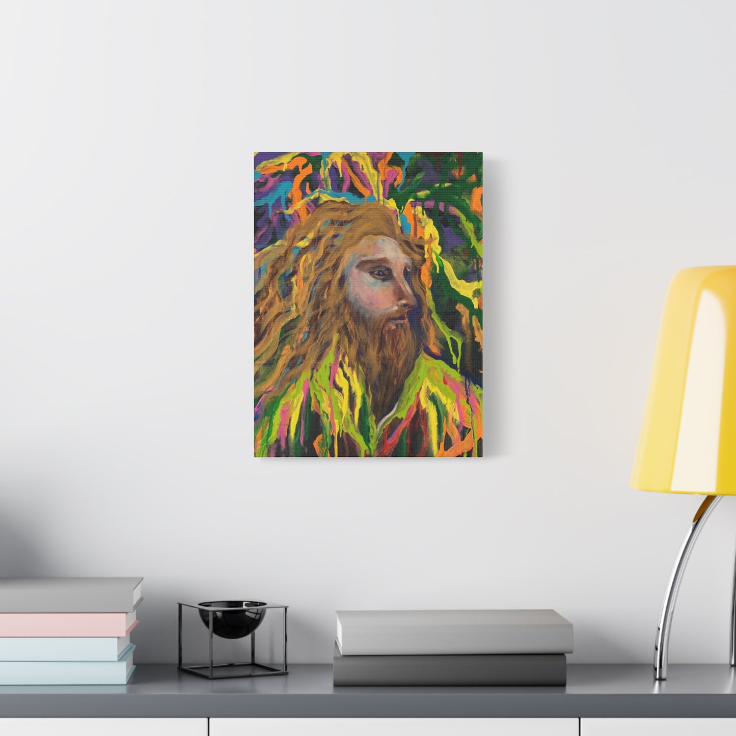 Colorful Jesus Portrait Canvas Wall Art