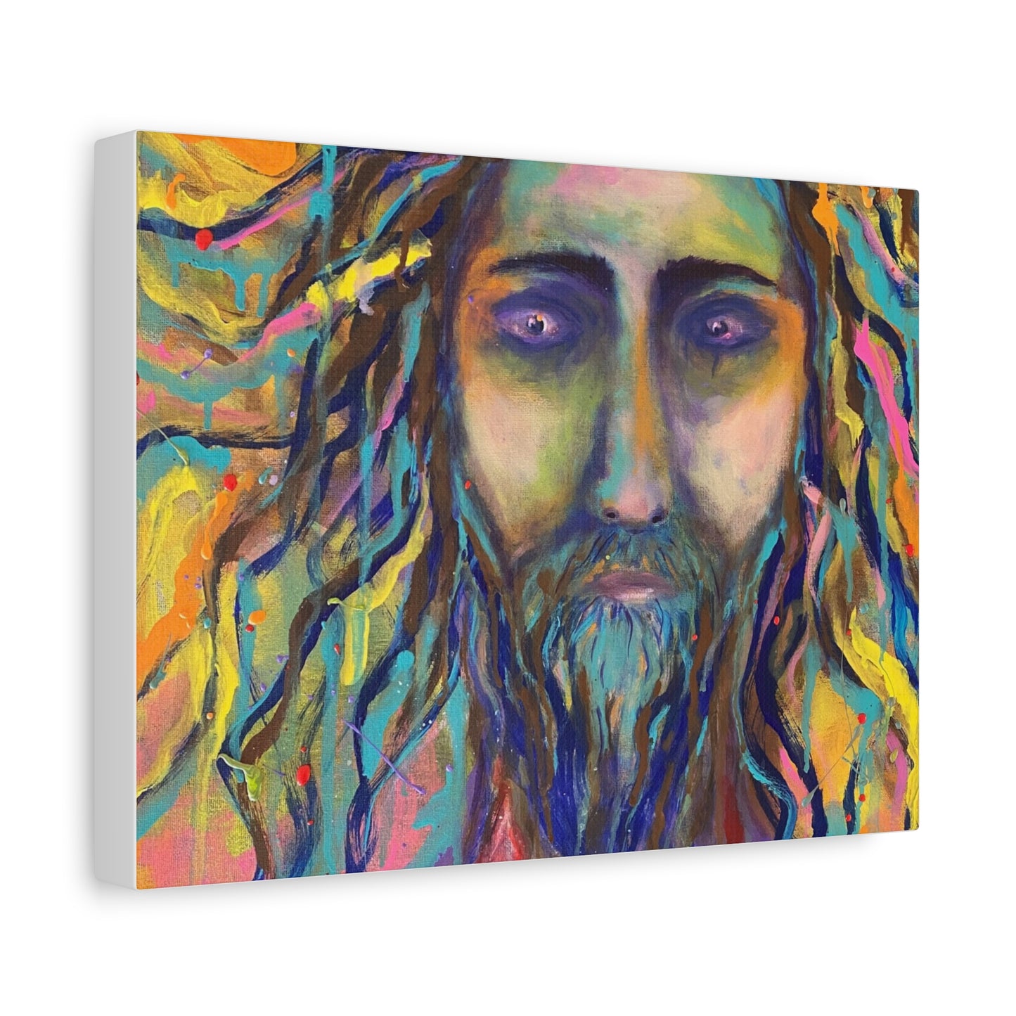 Colorful Jesus Portrait Canvas Wall Art