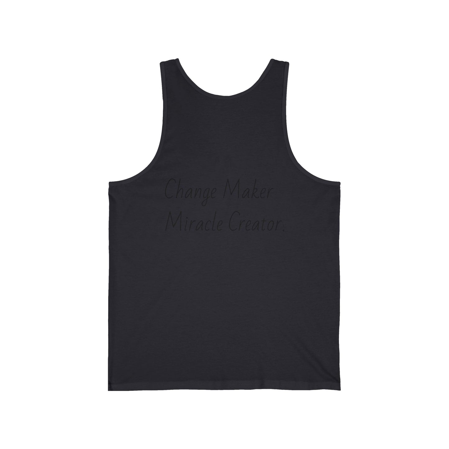 Change Maker, image on front Unisex Jersey Tank