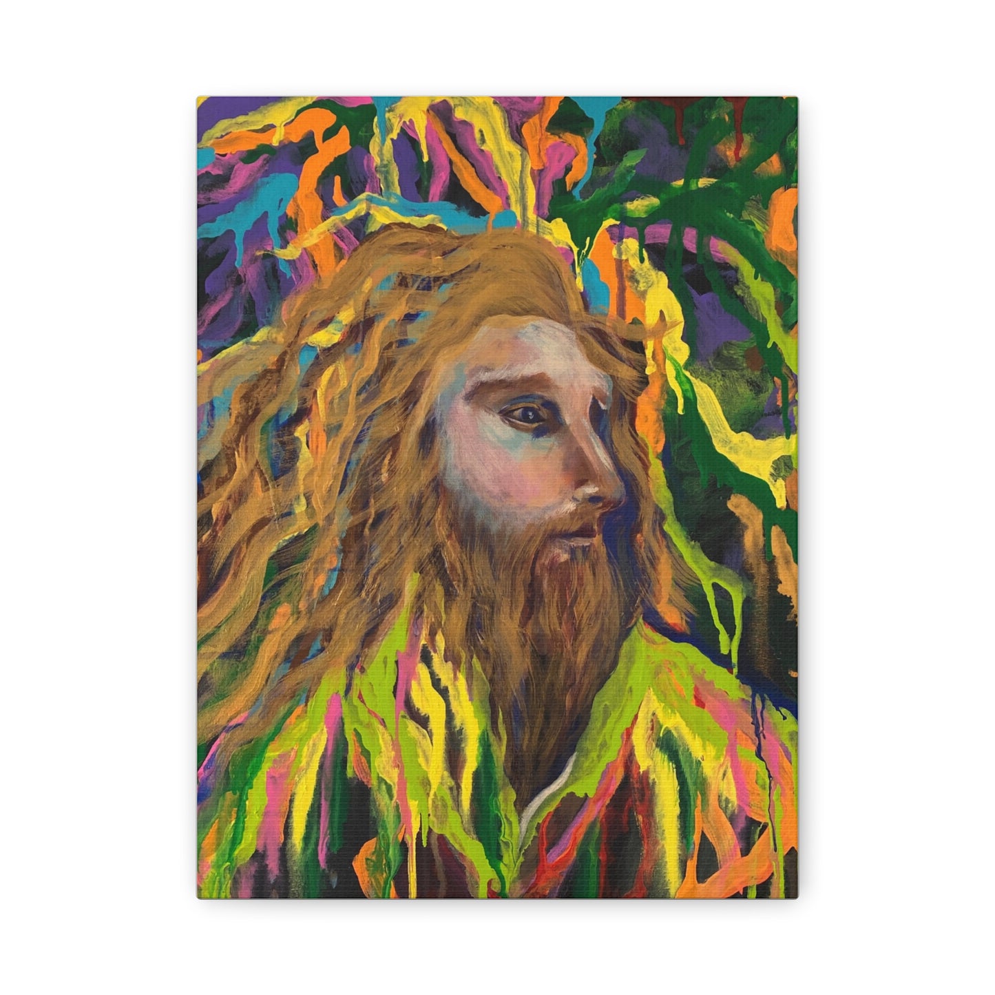 Colorful Jesus Portrait Canvas Wall Art