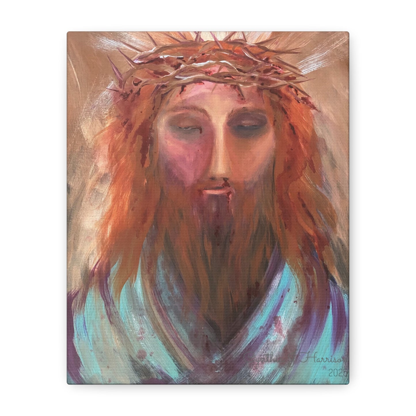 Jesus Portrait 'Sacred Surrender' Canvas Wall Art