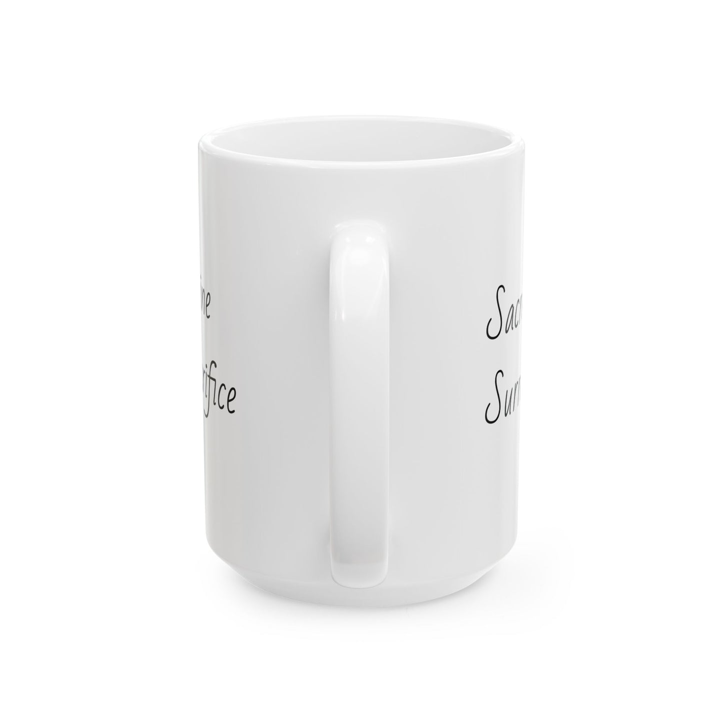 Jesus: Sacred Surender, White Ceramic Mug, (11oz, 15oz)